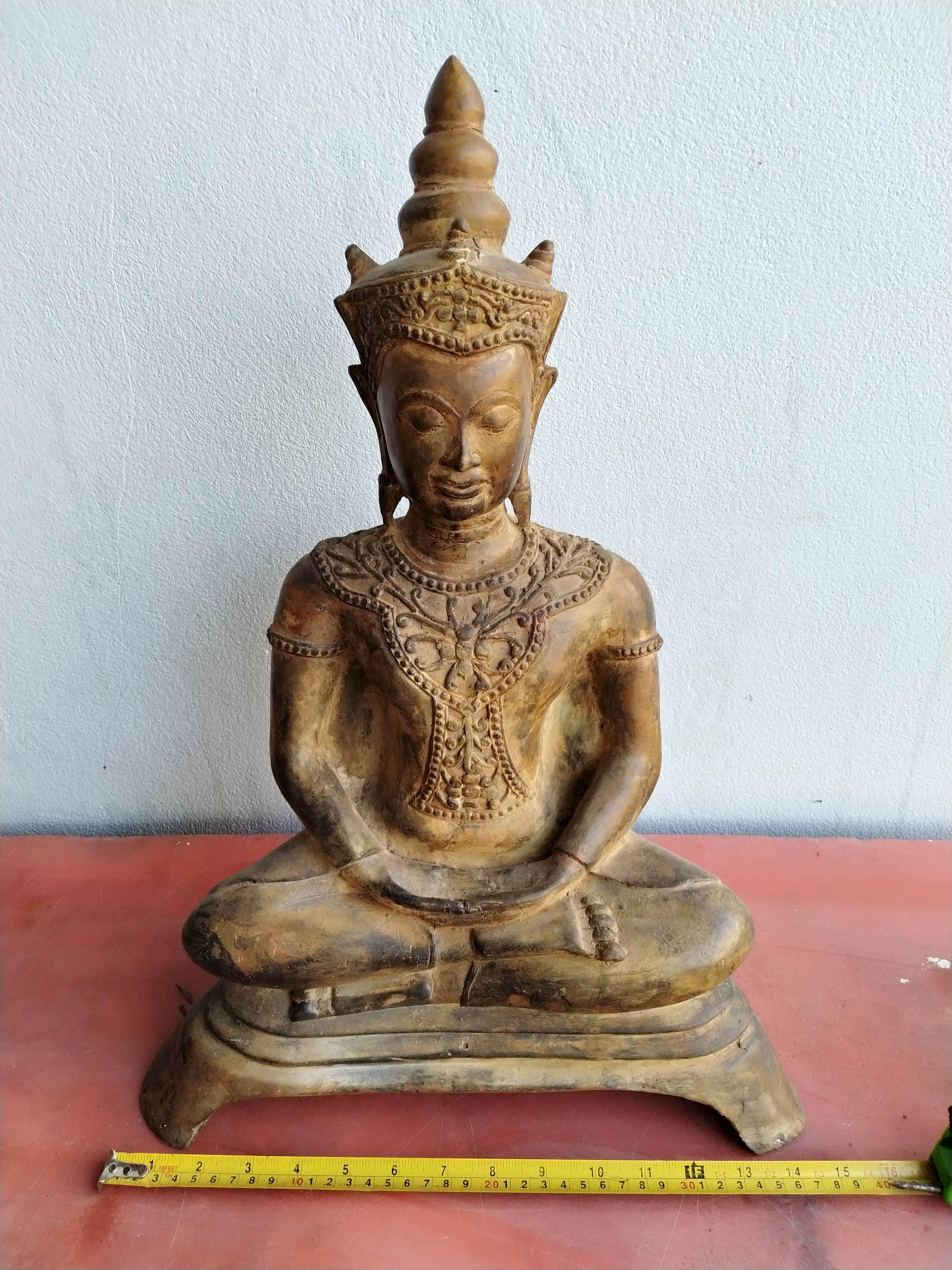 พระอู่ทอง ทรงเครื่อง หน้าตัก 11 นิ้ว เนื้อโลหะสำริดสภาพเก่า