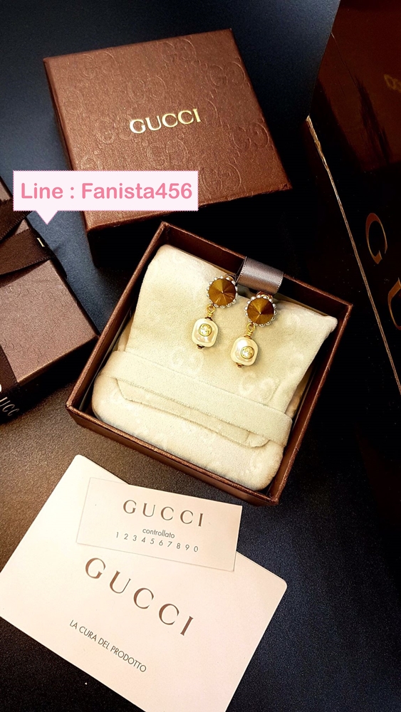 ต่างหูกุชชี่ ต่างหู Gucci Pendant มุก Hiend Pearl Gucci Pendant Earring