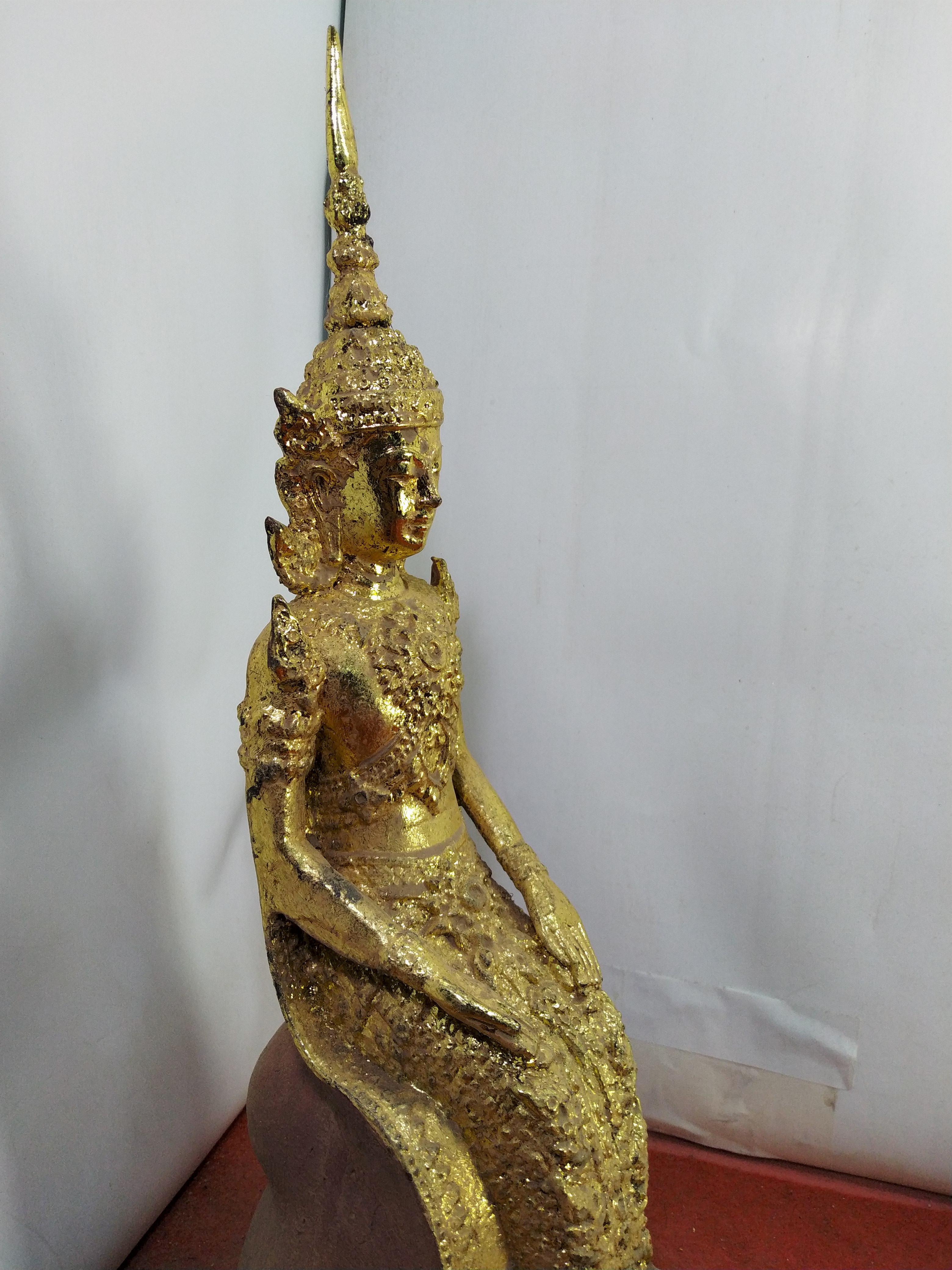 พระรัตนะปางป่าเลไลย์ เนื้อสำริดลงรักปิดทอง สูง 15 นิ้ว