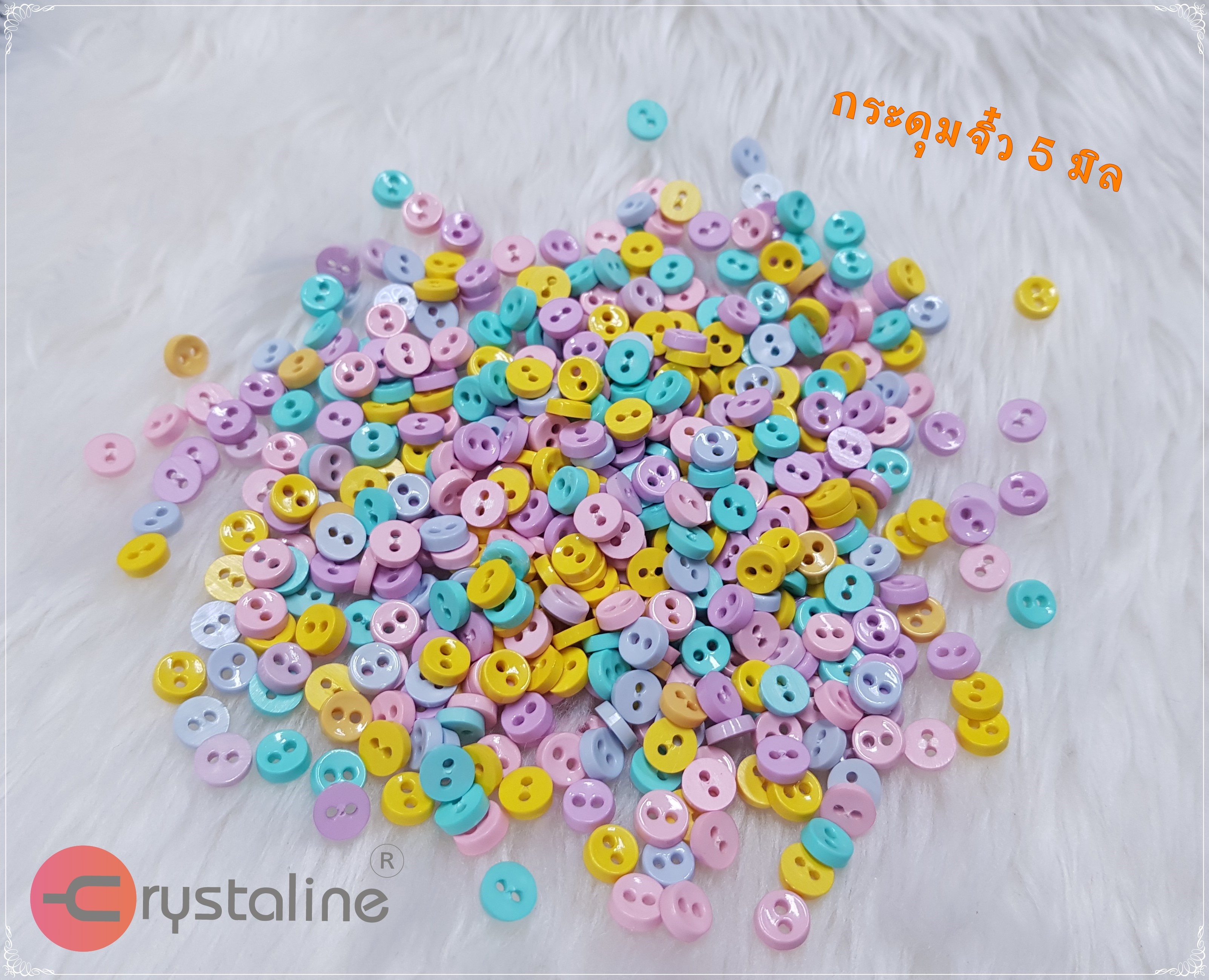 Mini round button - Pastel col. (size 6mm,200pcs/pack)