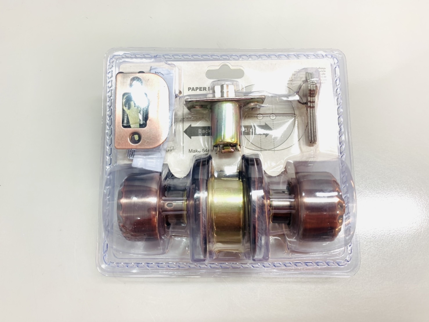 ลูกบิดประตูลายมะยม รมดำ อัดแผง CTX