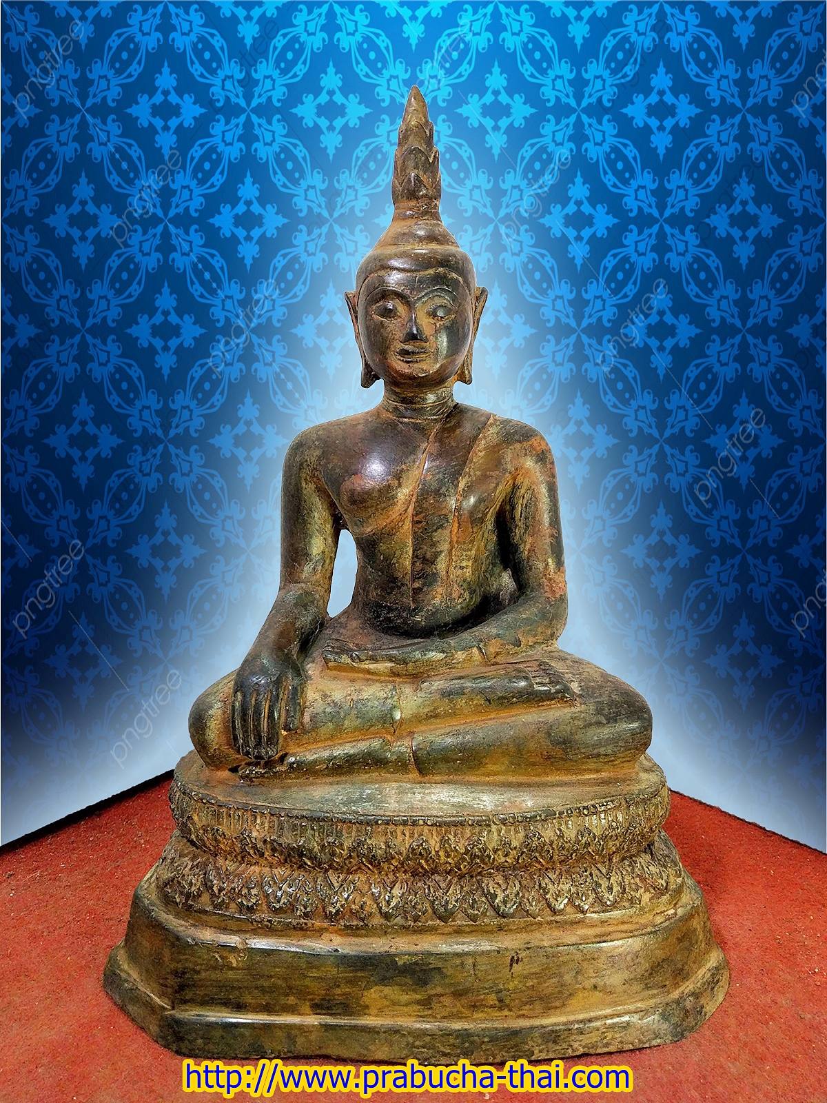 พระเชียงรุ้ง (พระพุทธล้านนา) หน้าตัก 5 นิ้ว เนื้อสำริดสภาพเก่า