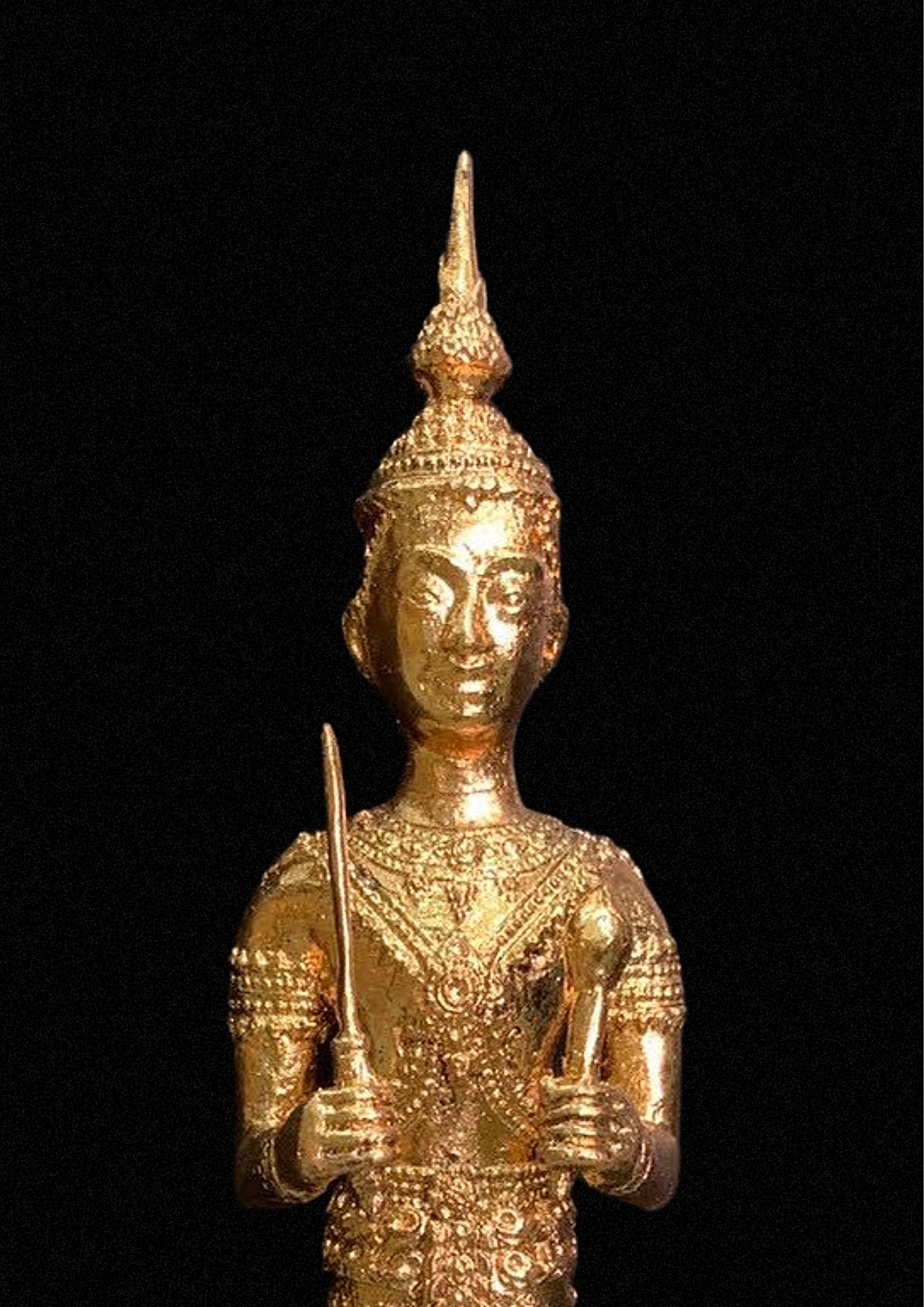 เทพพระคลังมหาสมบัติ เนื้อสำริดลงรักปิดทอง สูง 17 นิ้ว