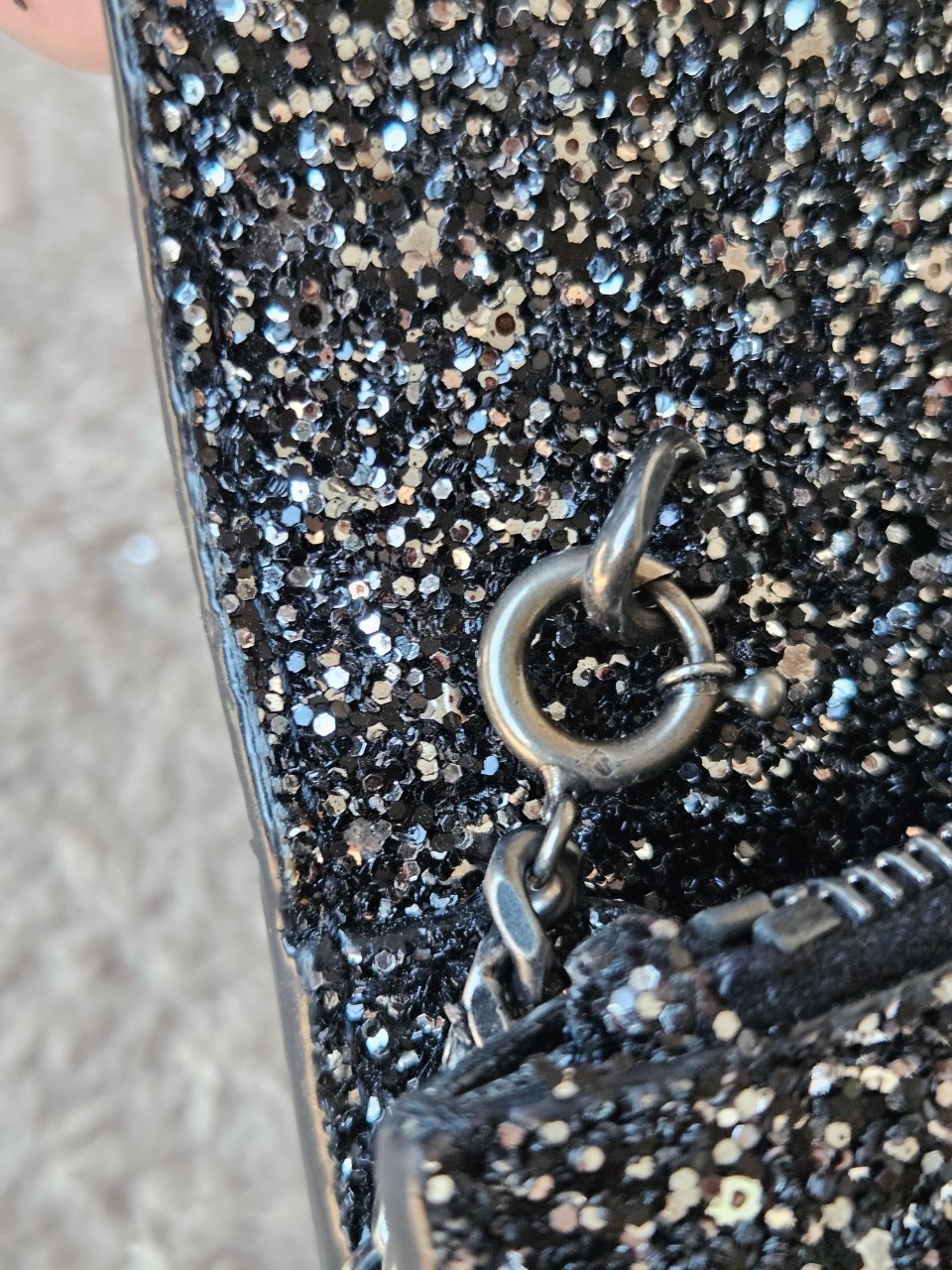 YSL 452159 Kate Bag in Black Sequins 7.5