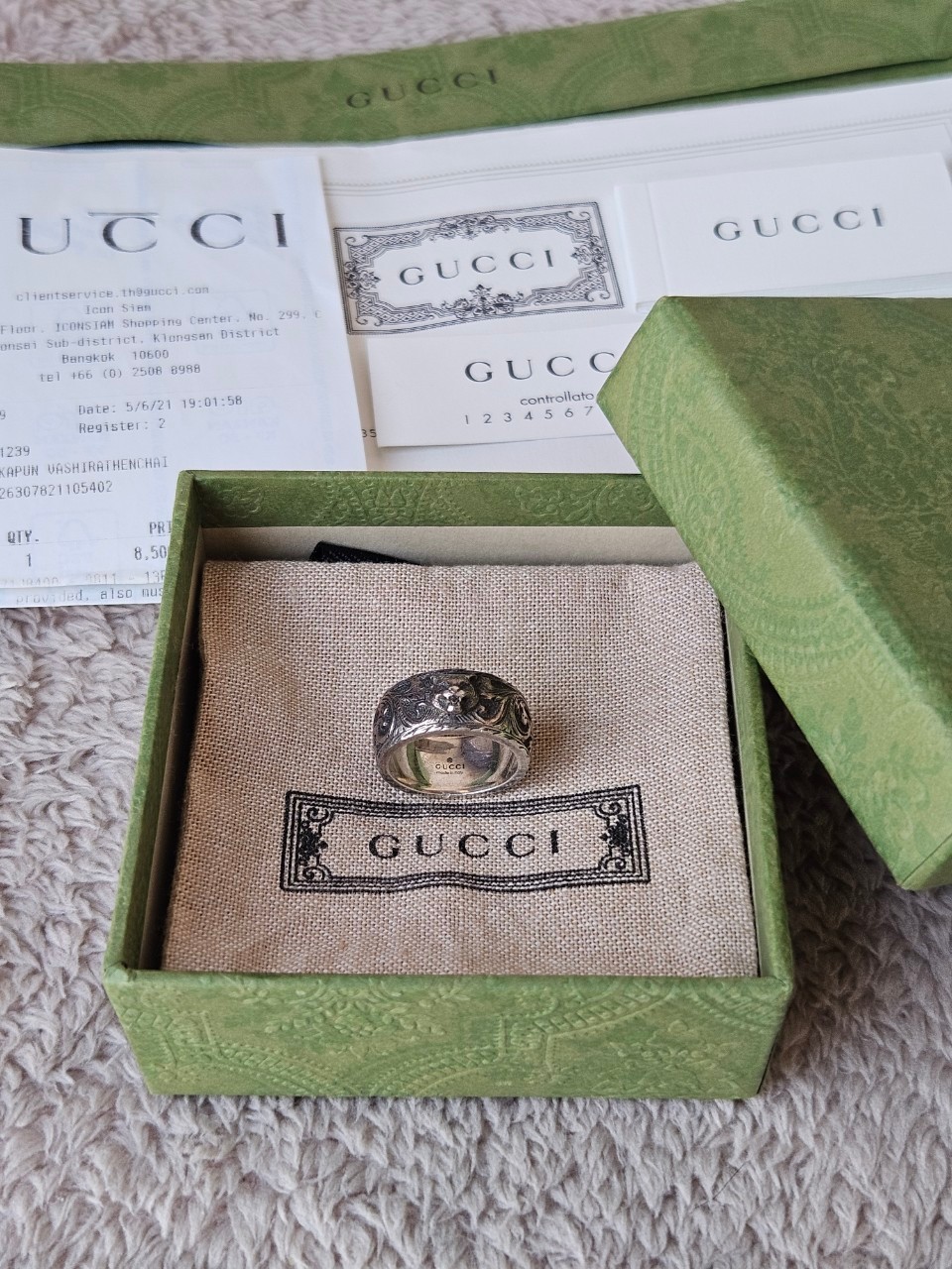 Gucci 433571 Arabesque Silver Ring