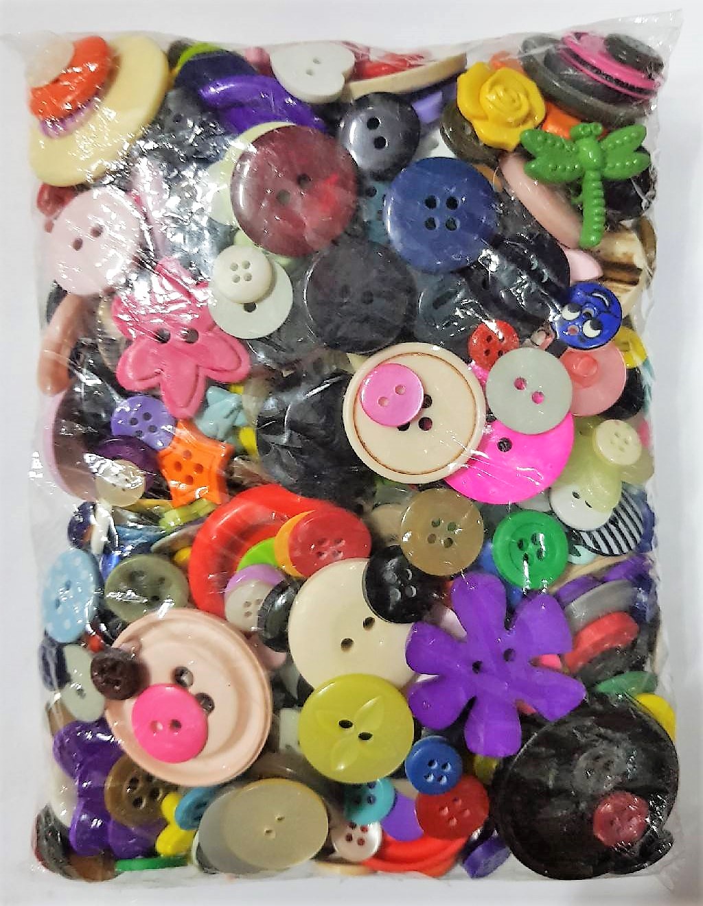 Mixed button in bag - Assorted col. (350g/pack)