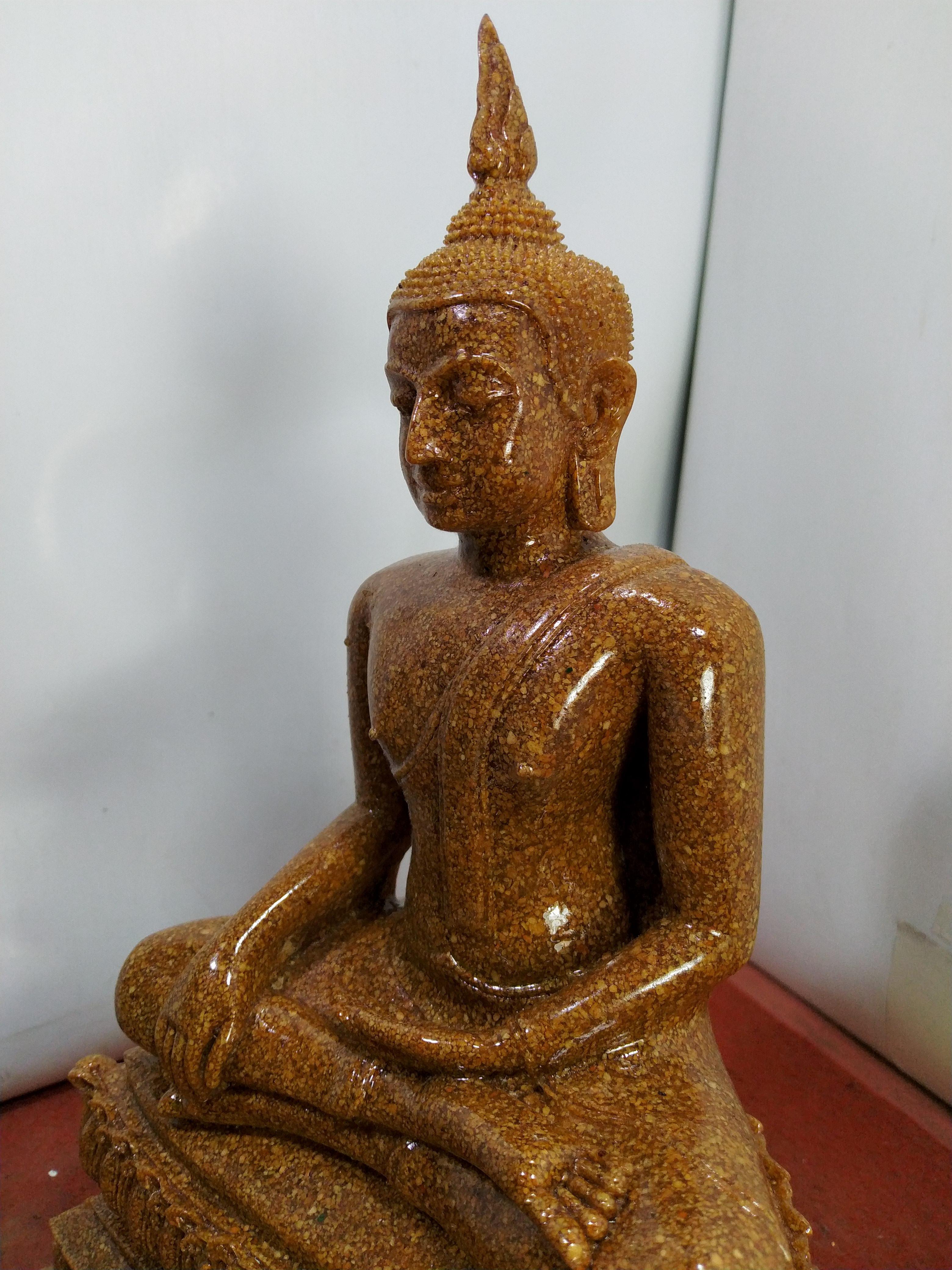พระพุทธอู่ทอง หน้าตัก 5 นิ้ว เนื้อกระเบื้องหลังคาโบสถ์