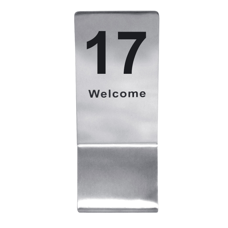 ป้ายโต๊ะสแตนเลสทรงสูง เลข 1-20 1617-020