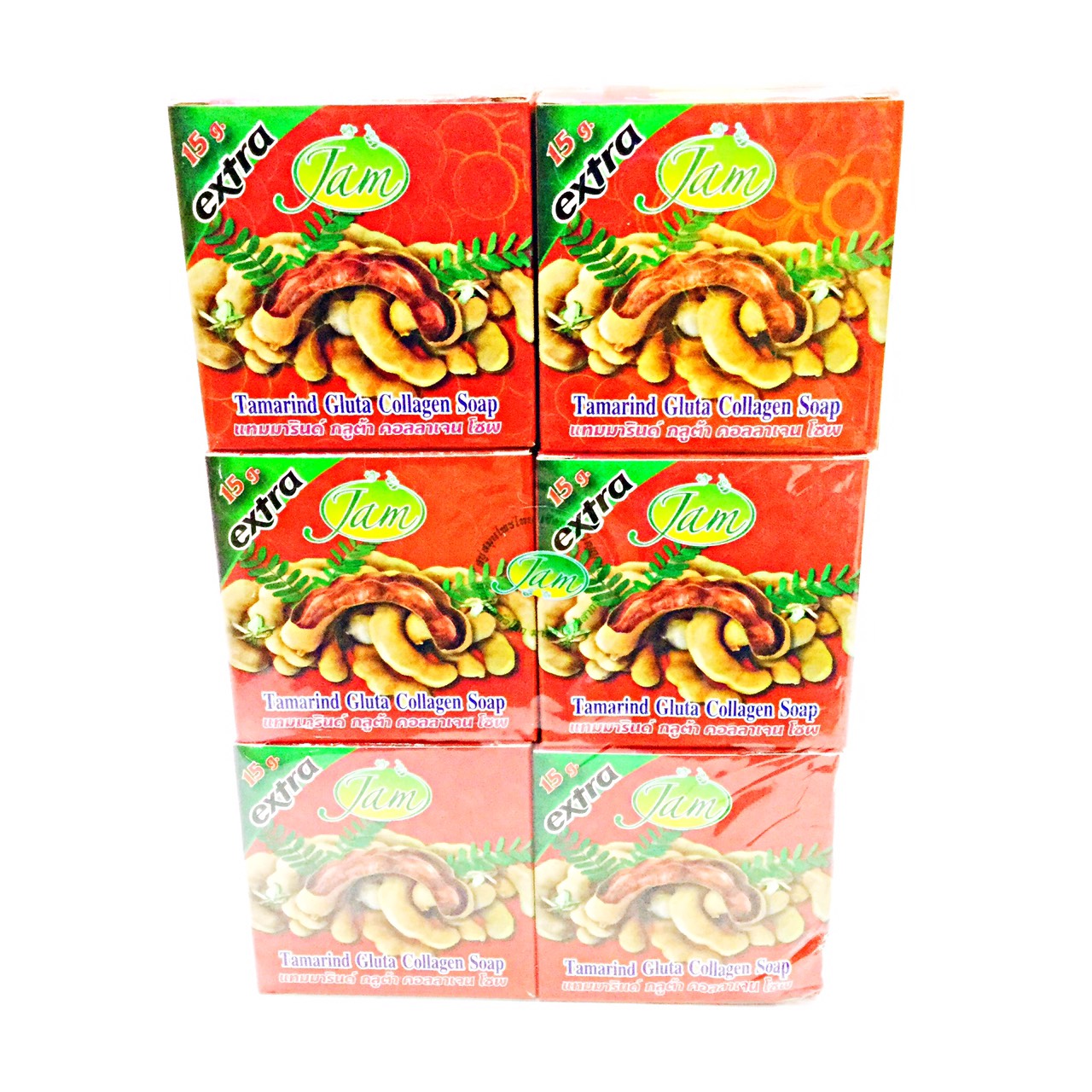 สบู่แจมมะขามกลูต้าคอลลาเจน(J023) แพ็ค12ก้อน