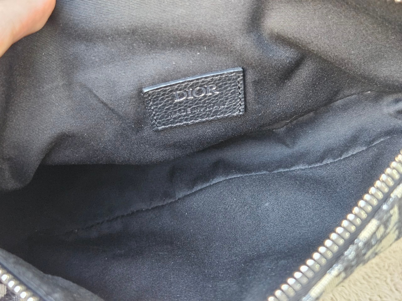 Dior Saddle Beige and Black Oblique Jacquard