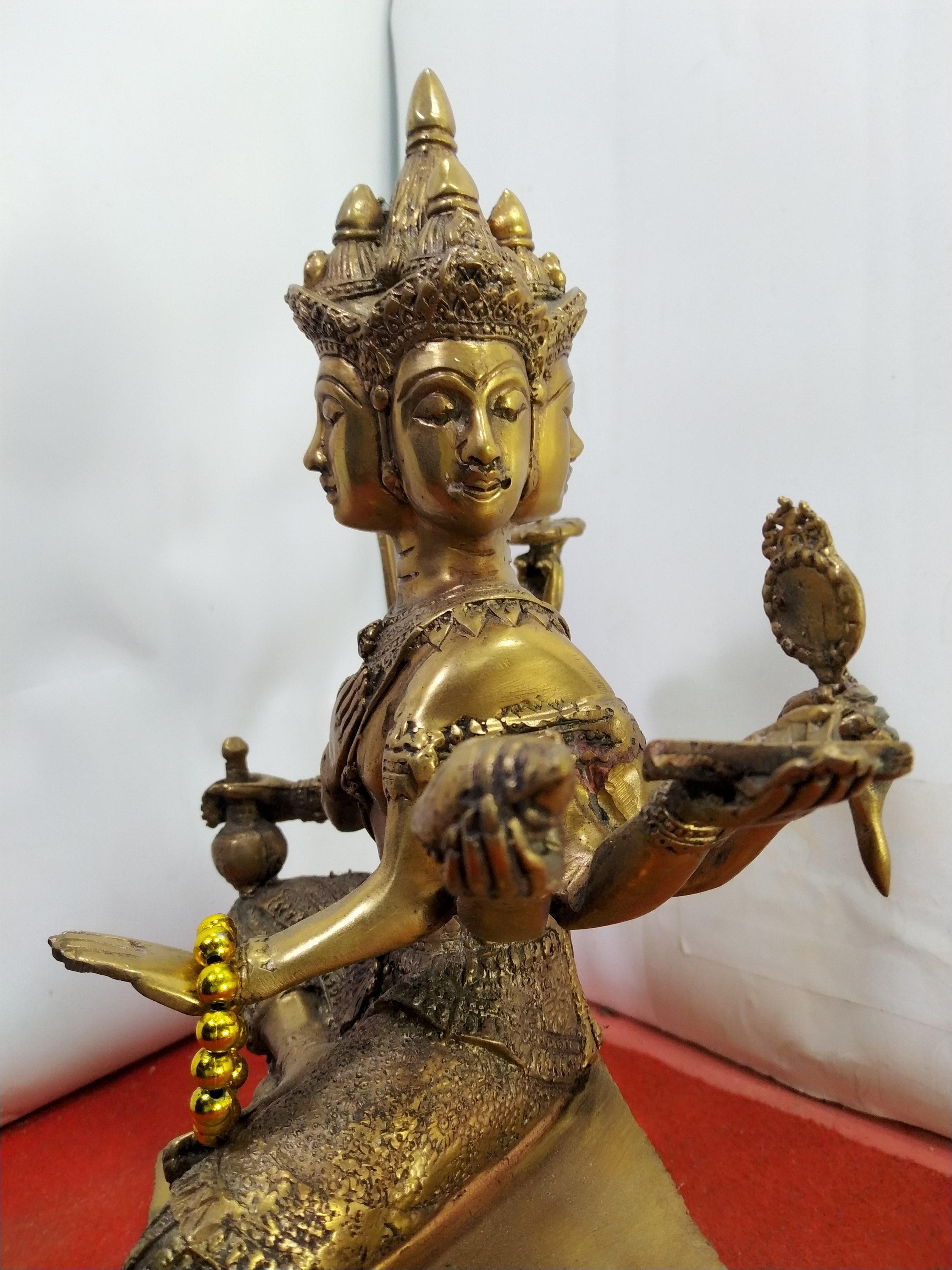 พระพรหม (ท้าวมหาพรหม) พระพรหมสี่หน้า เนื้อนวะโลหะ