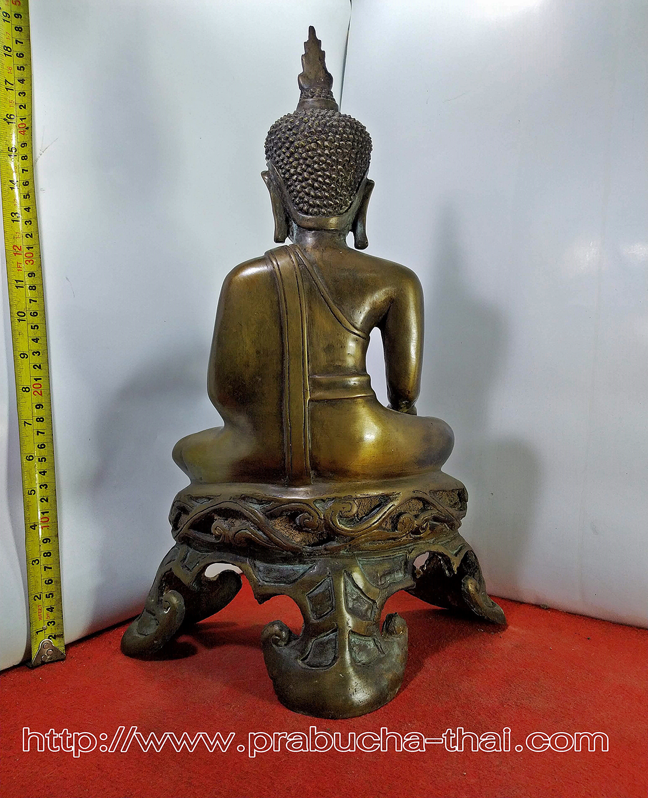 พระอู่ทอง ปางชนะมาร ฐานสามขาฉลุลาย หน้าตัก 9 นิ้ว