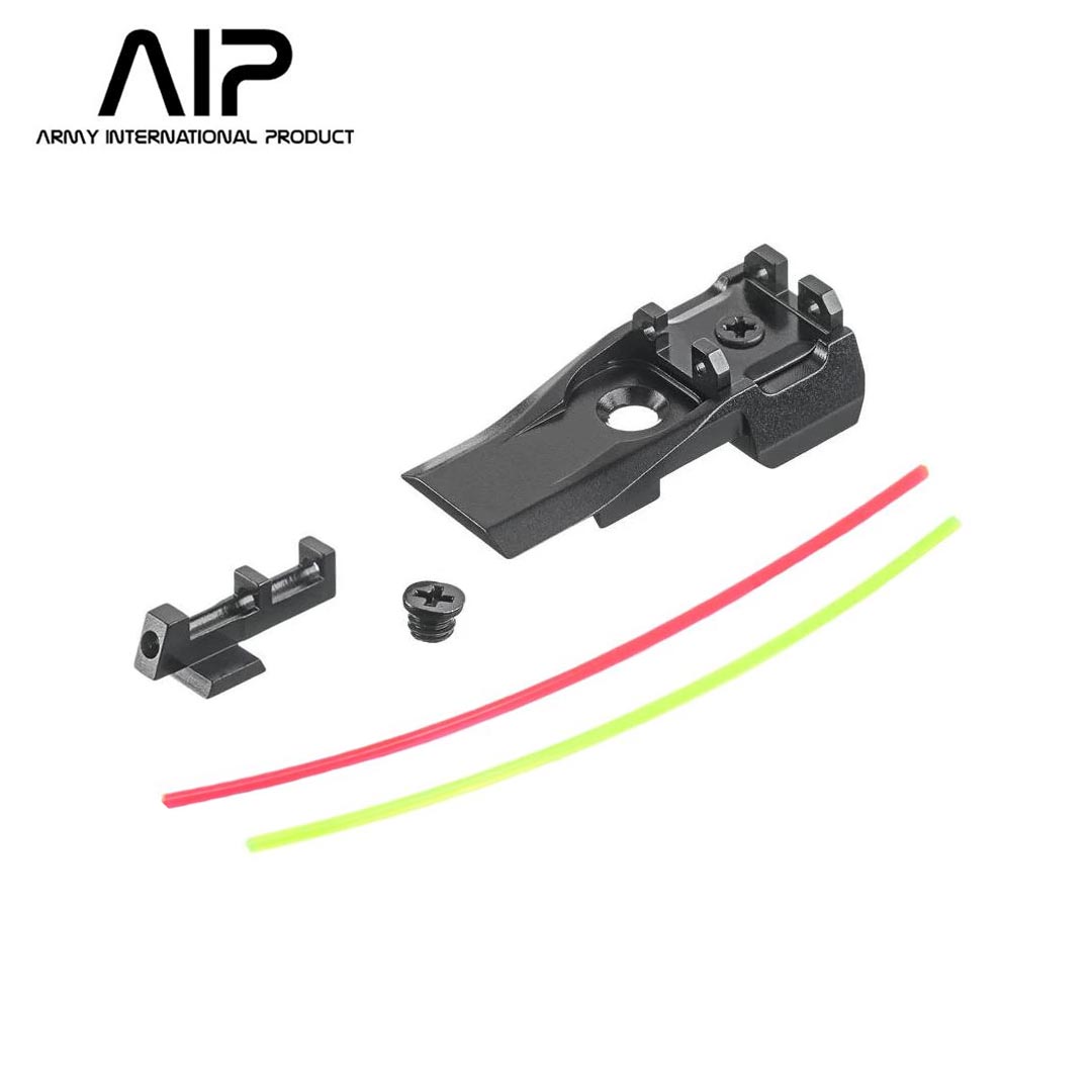 AIP Adjustable Aluminum Front and Rear Sight with Fiber for Marui Hi-CAPA 5.1