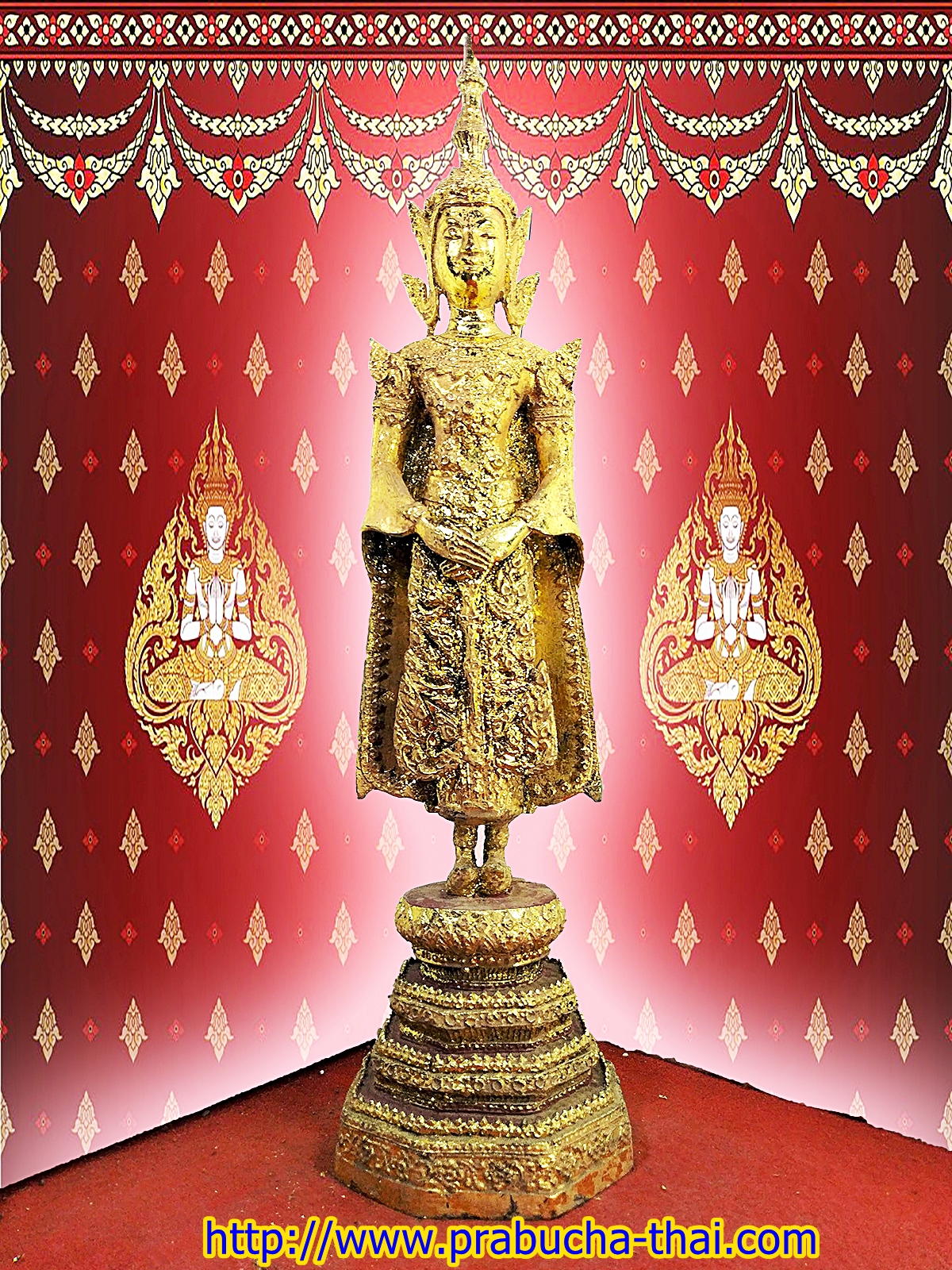 พระรัตนะ ปางถวายเนตร พระประจำวันอาทิตย์ เนื้อสำริดลงรักปิดทอง