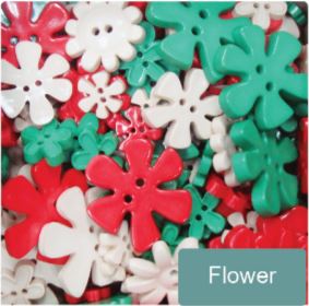 Flower button - Christmas col. (500g/pack)
