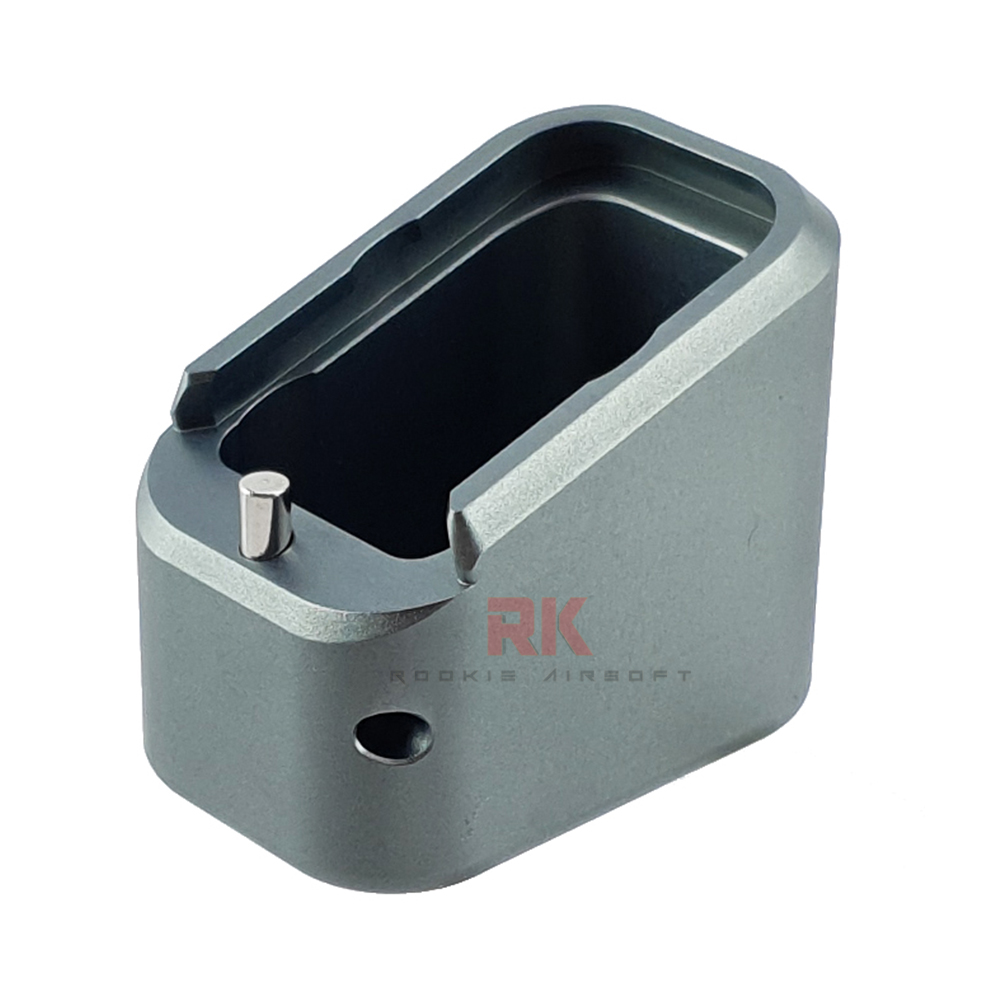 Bomber CNC Aluminum TTI Style Long Magazine Extension for Marui G-Series (Titanium Grey)