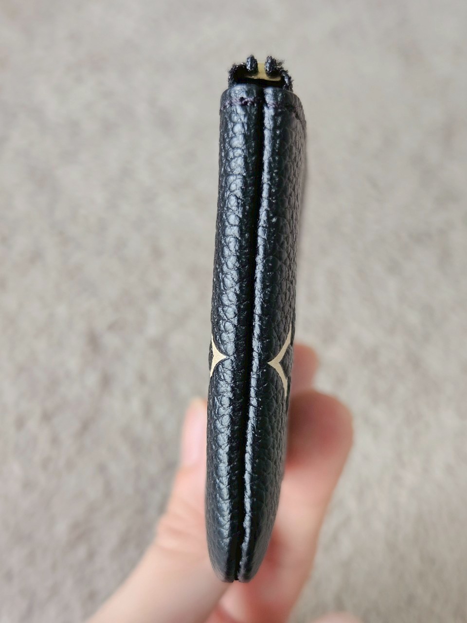 LV m80885 Key Pouch Bicolor Mono Emp Leather Black Beige