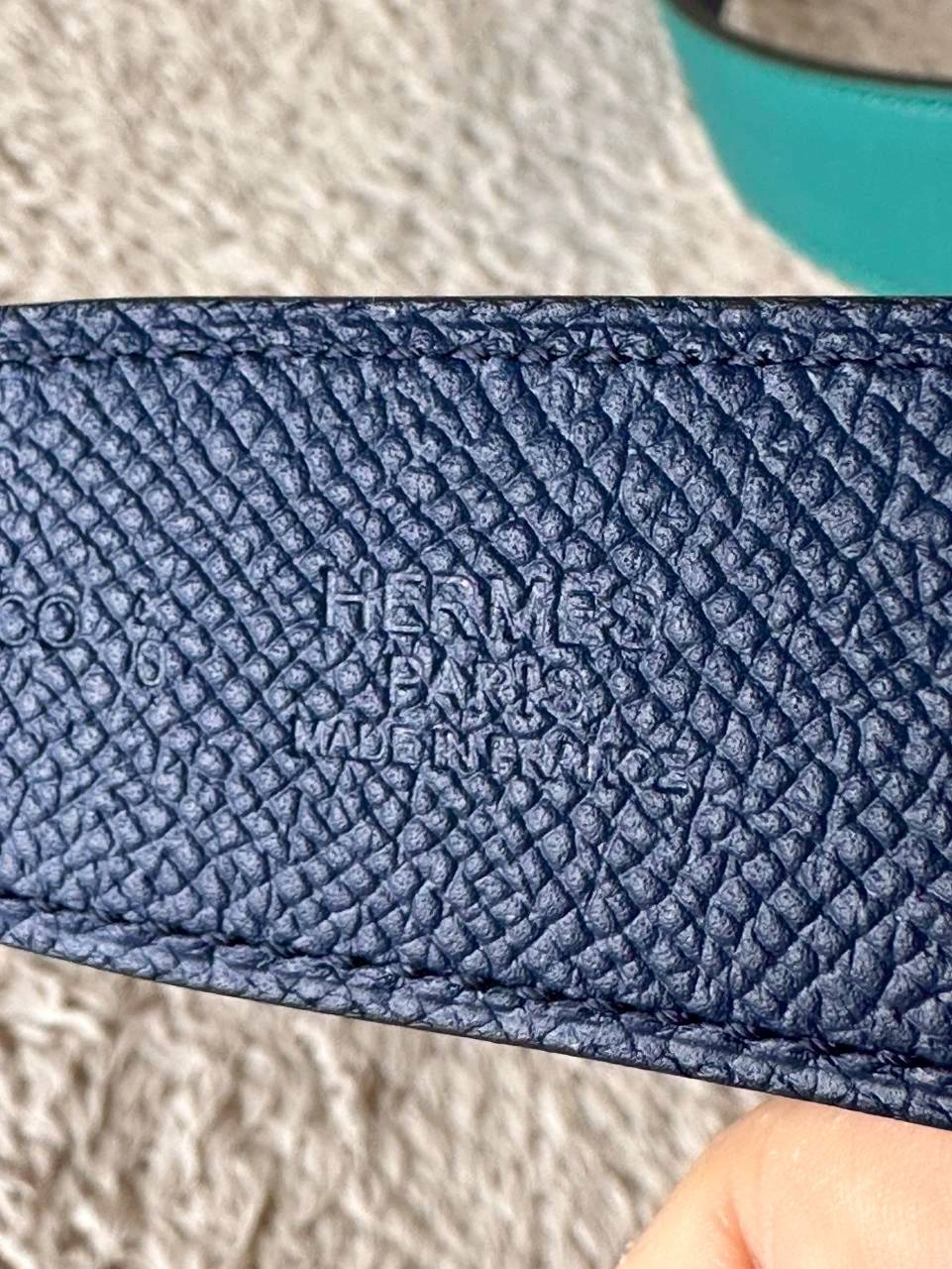 Hermes Belt 32mm หัวกลมเงิน