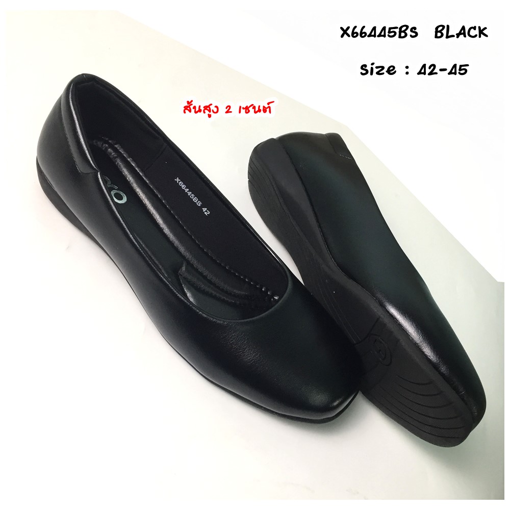 รองเท้าคัทชู รองเท้าเพื่อสุขภาพ รองเท้าแฟชั่น มีไซส์ใหญ่ 45 ใส่ทำงาน ส้นpuสูง2เซน พี้นกันลื่น หนังพียูนิ่มมาก X66445