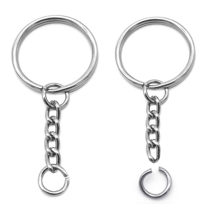 100ชิ้น, 500ชิ้น อะไหล่พวงกุญแจ พวงกุญแจ ห่วงพวงกุญแจ