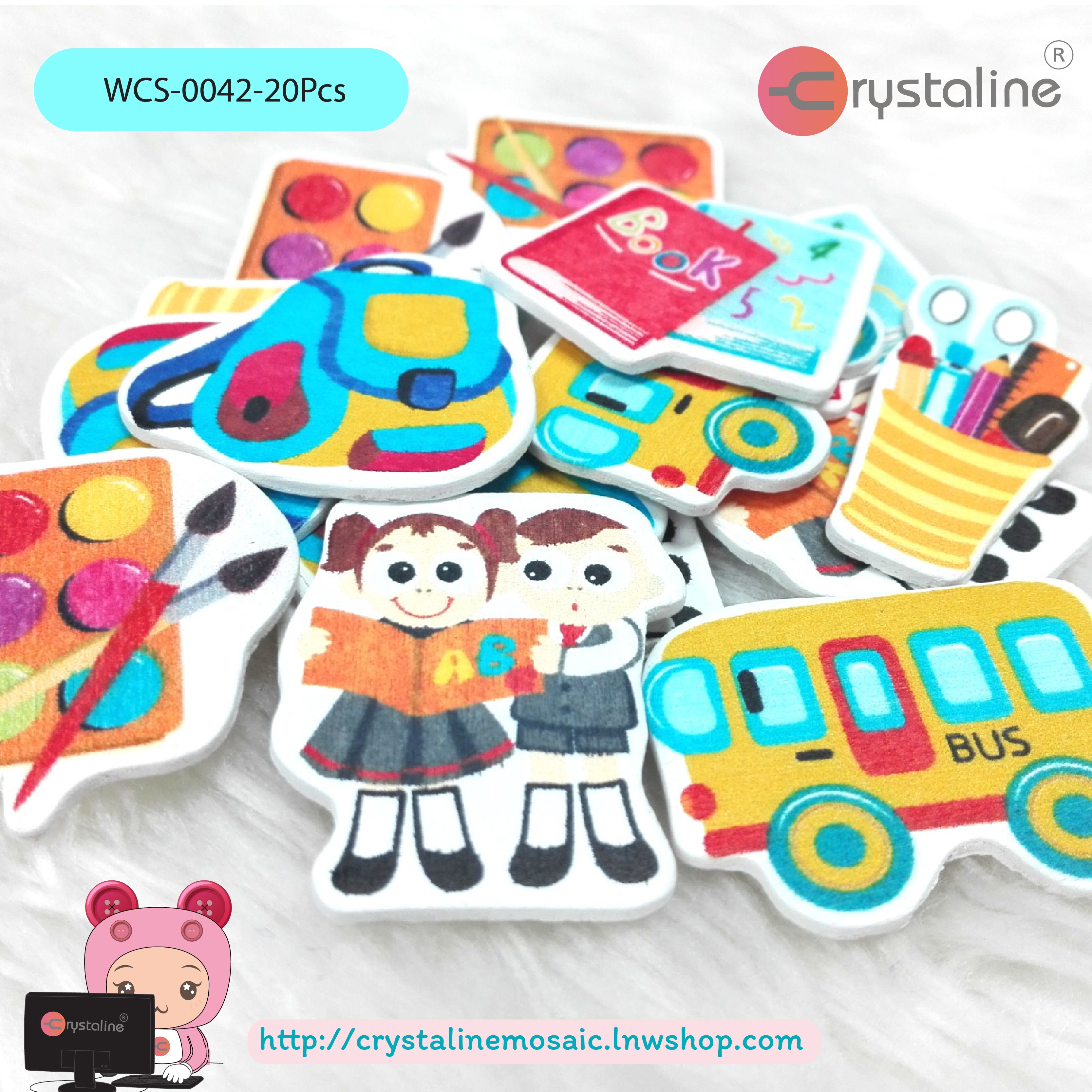 Wood sticker - Back to school (25pcs/pack)