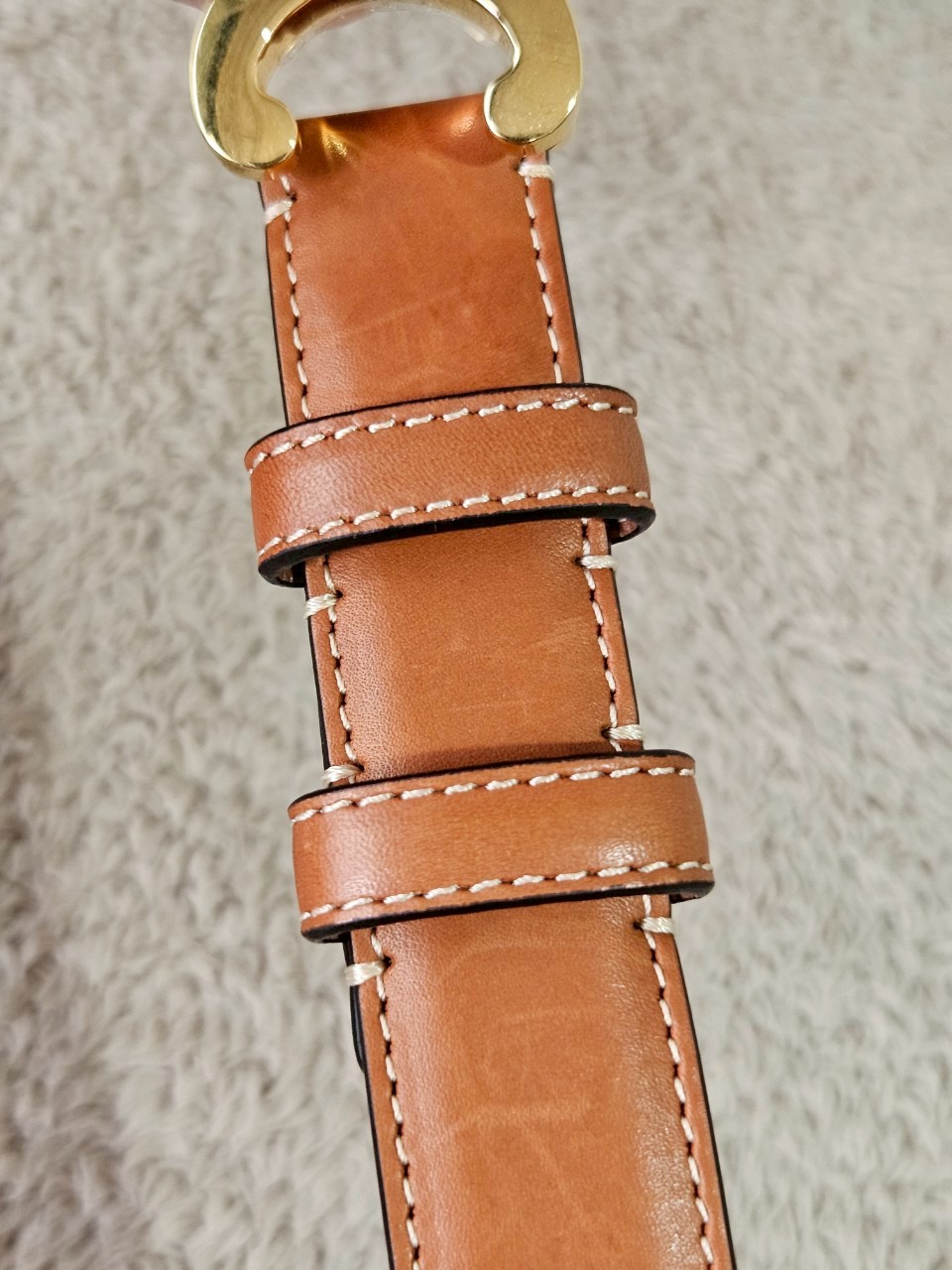 Celine Medium 25MM Triomphe Belt สีน้ำตาล