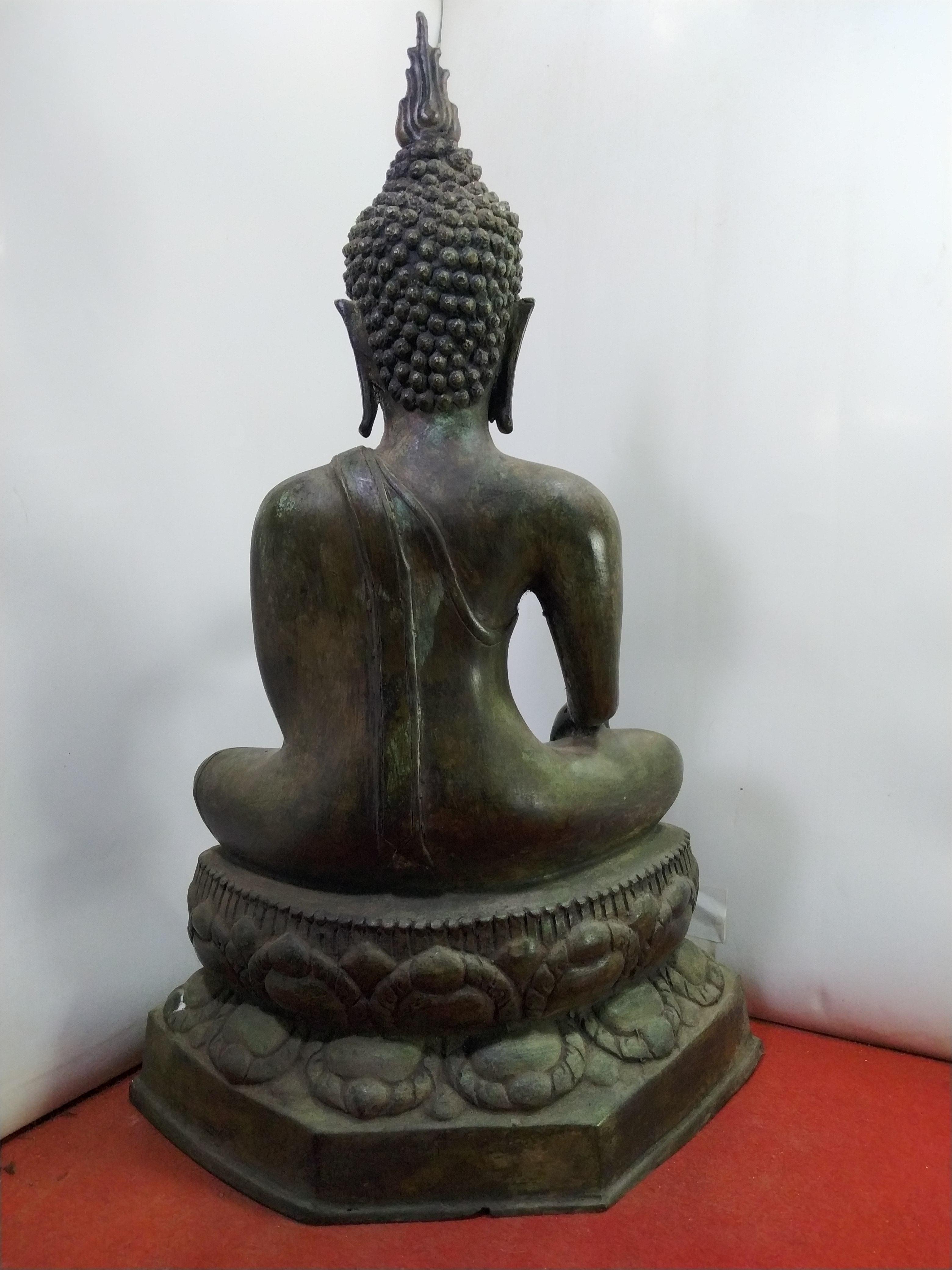 พระสุโขทัย ฐานบัวใหญ่ หน้าตัก 9 นิ้ว เนื้อสำริด