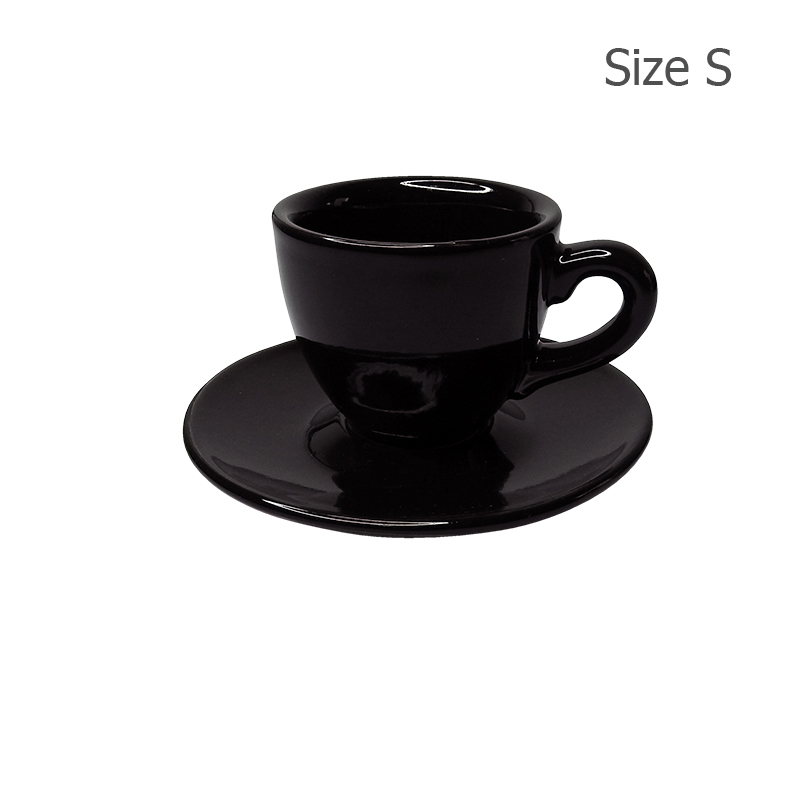 Espresso cup 70 CC. Size S (Glossy Black) with Saucer 1618-054