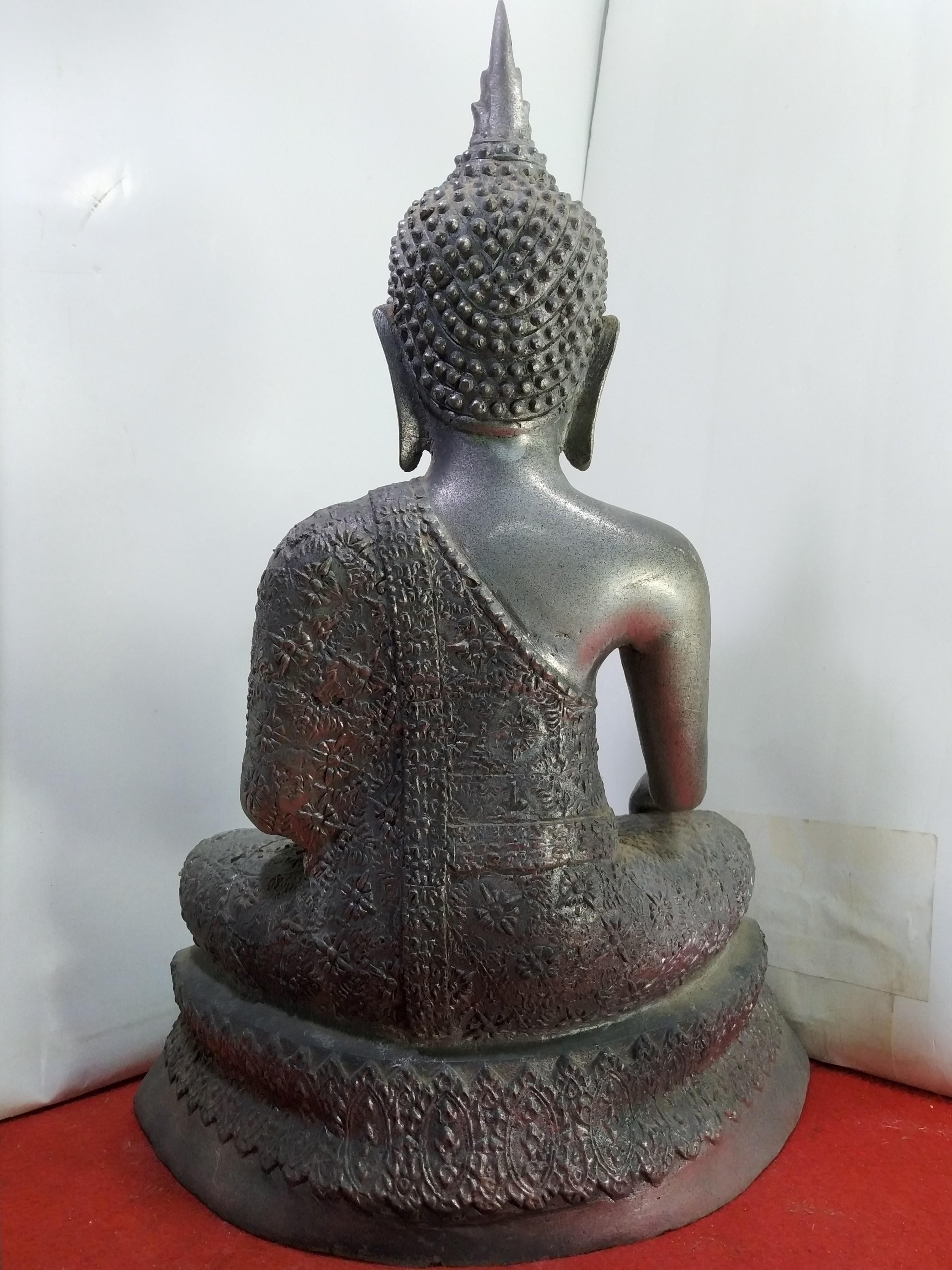 พระอู่ทอง ปางชนะมาร ห่มจีวรลายดอกพิกุลงดงาม หน้าตัก 9 นิ้ว