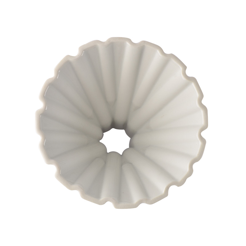 ดริปเปอร์แบบลึก เซรามิก ฐานไม้ สไตล์ญี่ปุ่น 4-7 คัพ สีขาว