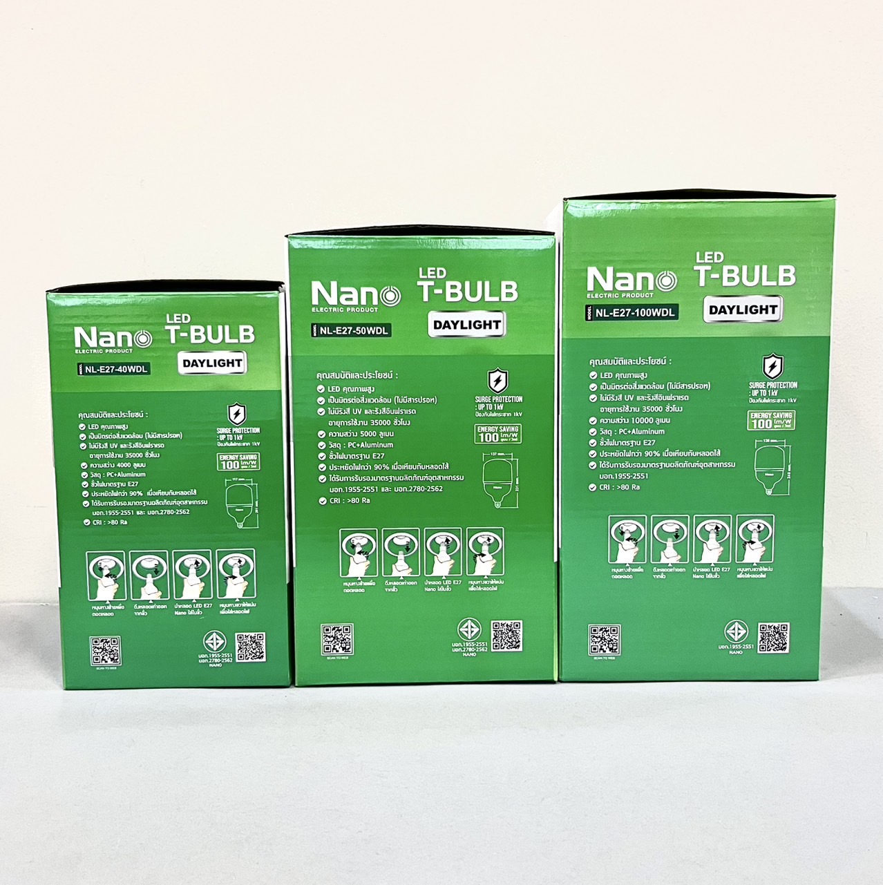 หลอด T-Bulb แสงขาว Nano