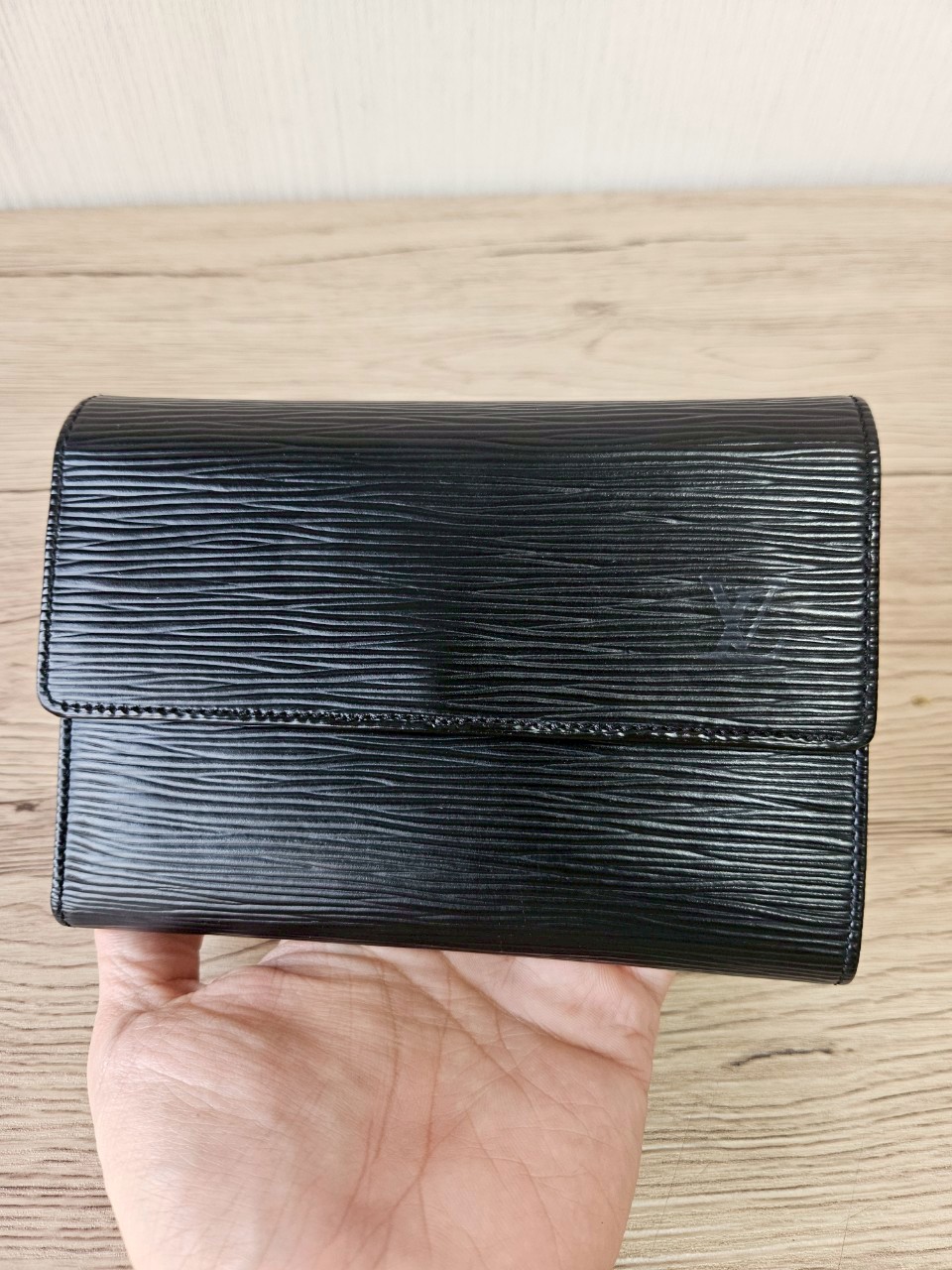 LV Epi Trifold Black Long Wallet