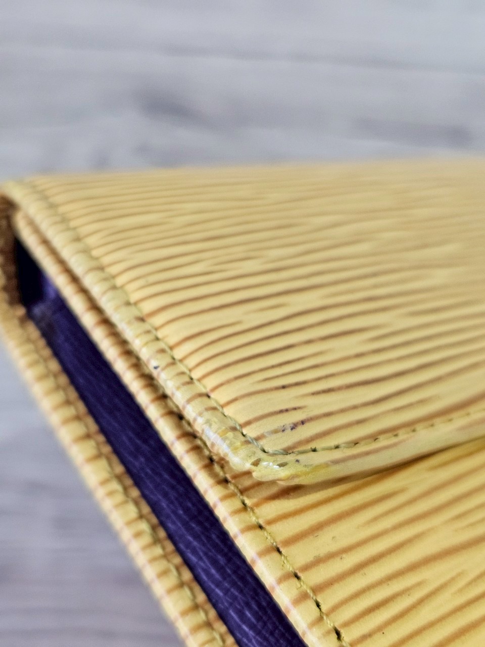 LV Epi Trifold Yellow Long Wallet