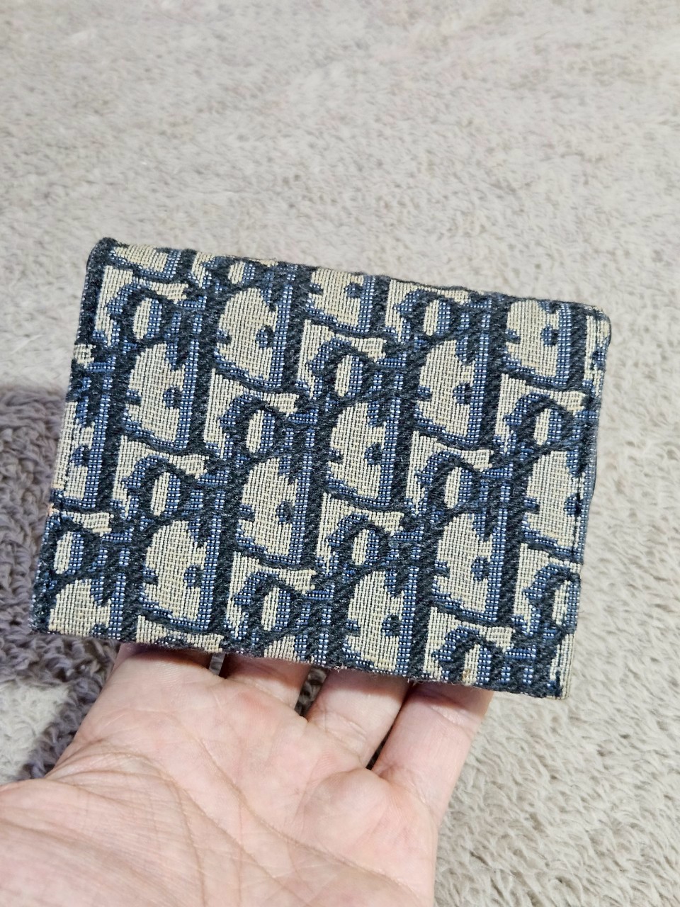 Dior Saddle 5 Gusset Card Holder Blue Dior Oblique Jacquard