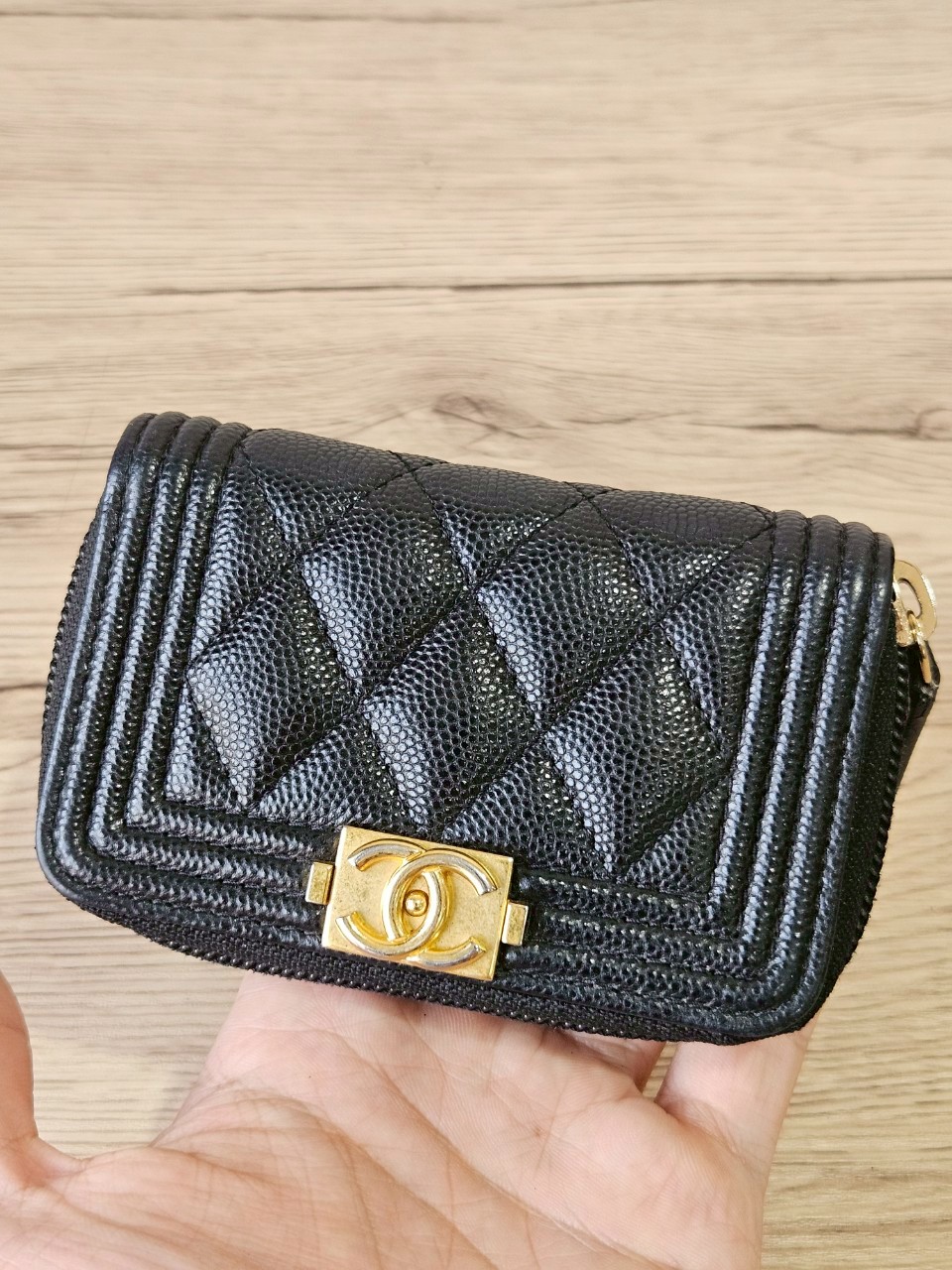 Chanel Boy Card Holder ดำทอง