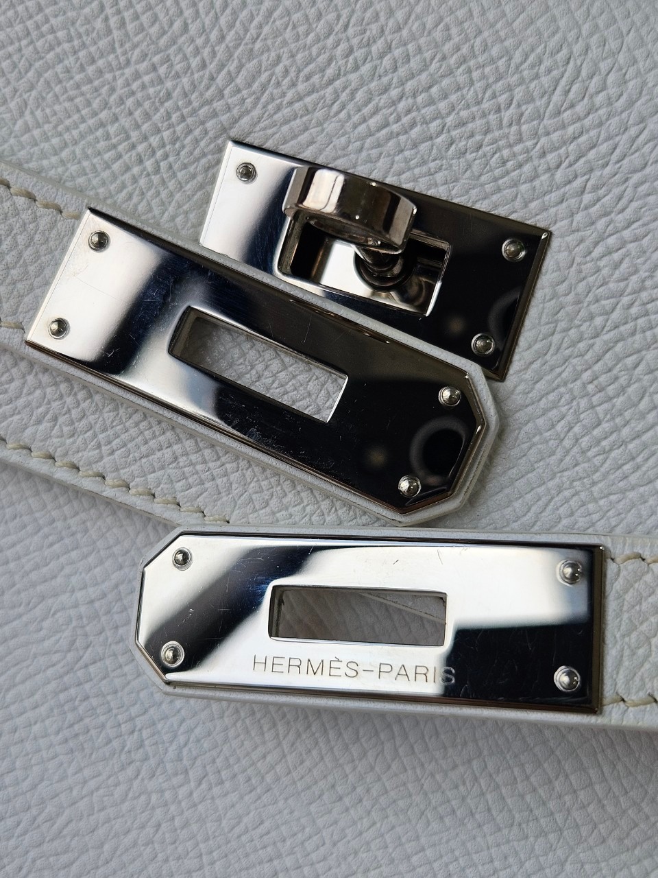 Hermes K32 Blance Epsom PHW stamp K