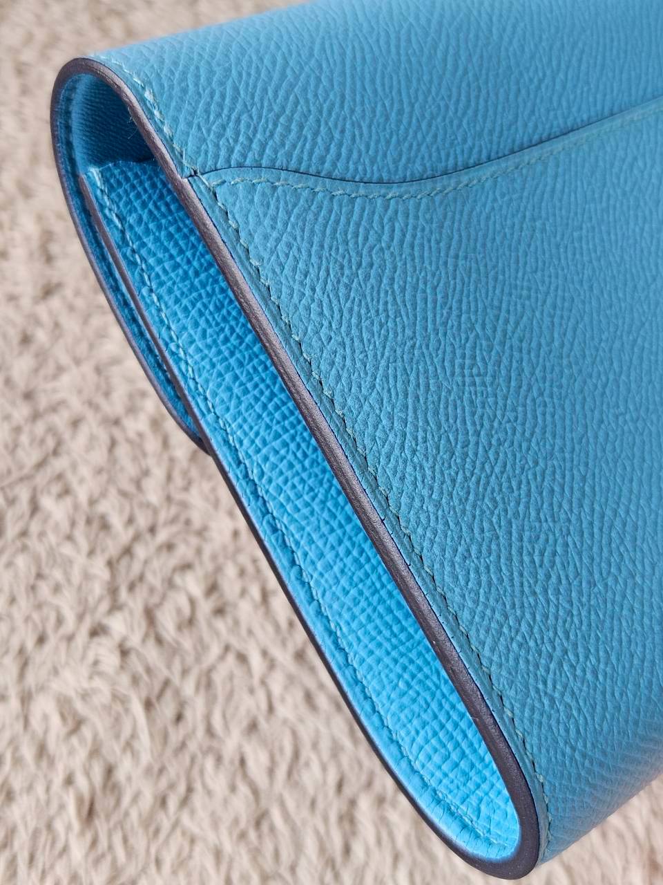 Hermes Constance Light Blue Wallet