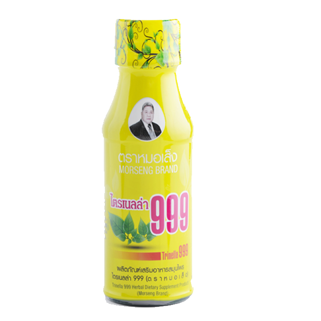 หมอเส็ง เครื่องดื่มบำรุงร่างกายสมุนไพรหมอเส็ง ไตรเนลล่า 999 100 มล.(ชนิดน้ำ) เหลือง 100 มล.