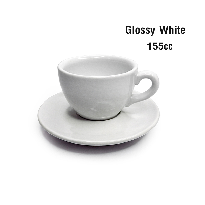 Coffee cup 155 cc (M) with saucer Glossy White