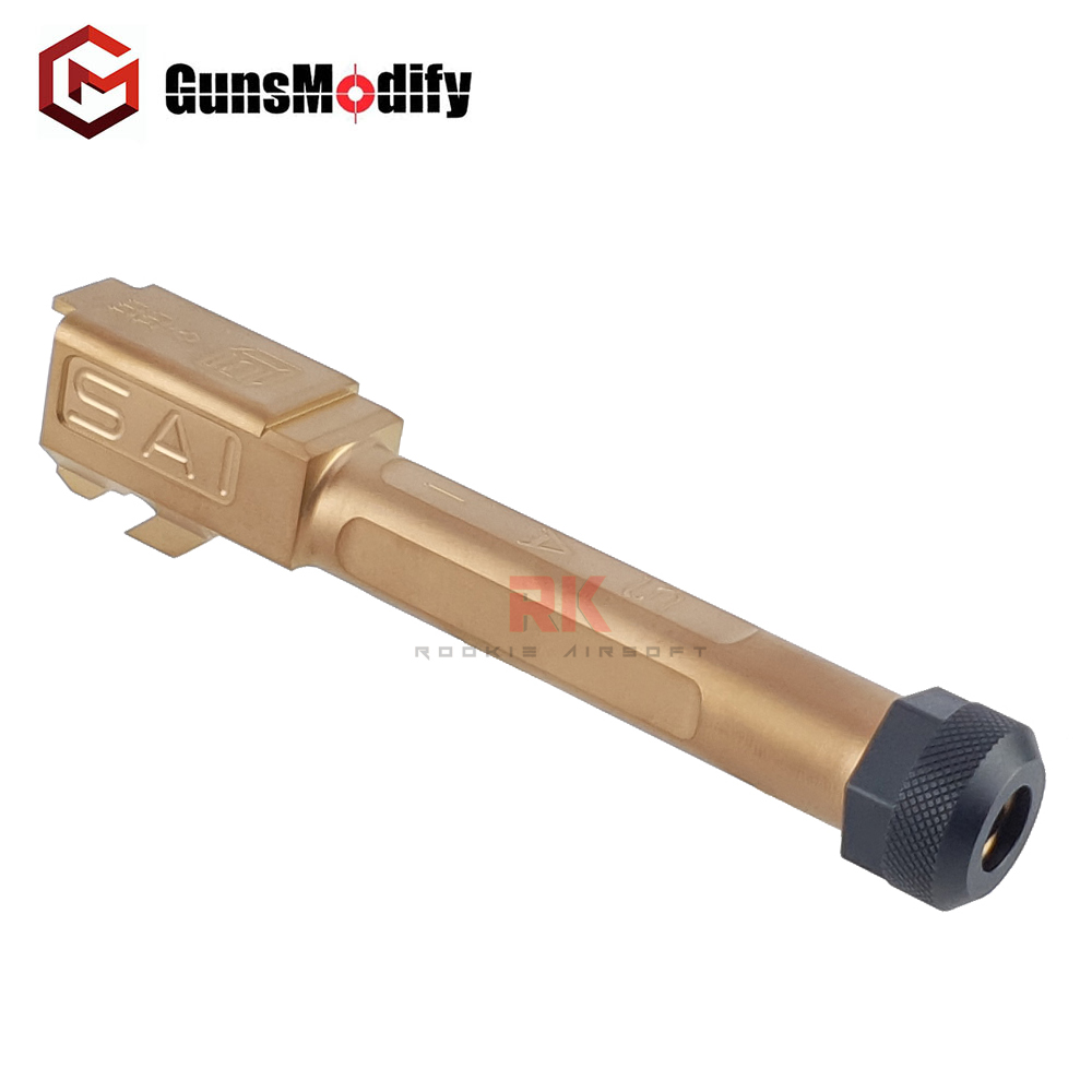 GunsModify SAI Stainless Threaded Barrel for Marui G19 (Rose Gold)
