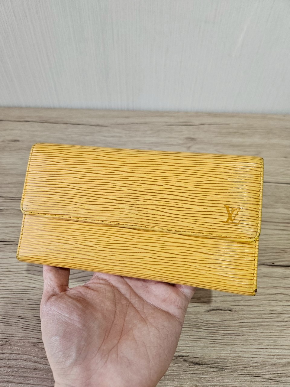 LV Epi Trifold Yellow Long Wallet