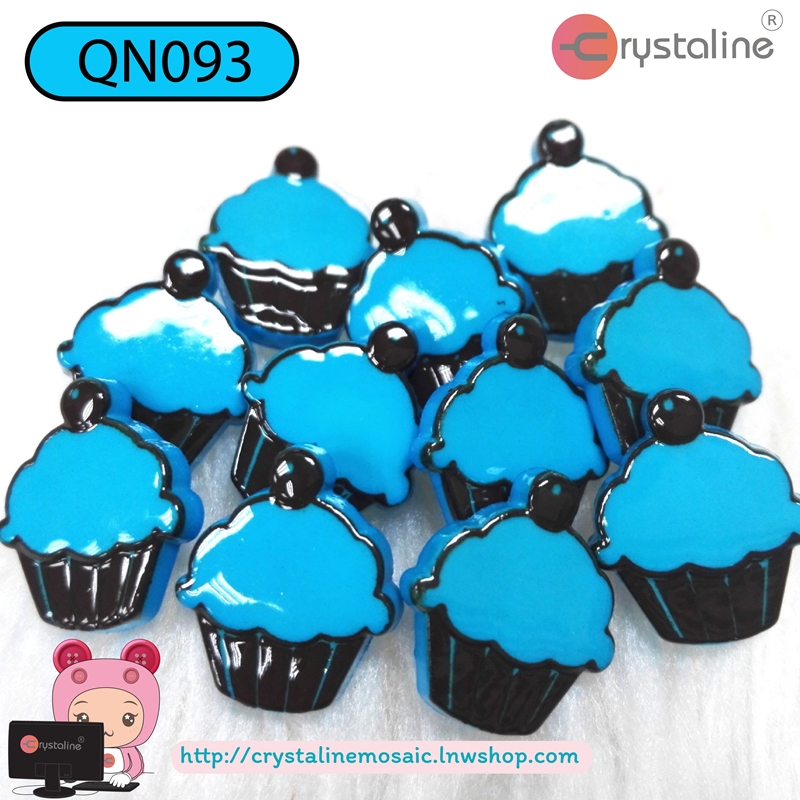 Cubcake button - Blue col. (size 21L,1pc/pack)