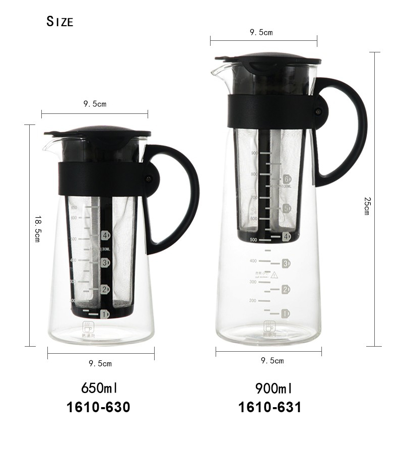 Koonan Glass tea and coffee maker 900 ml.