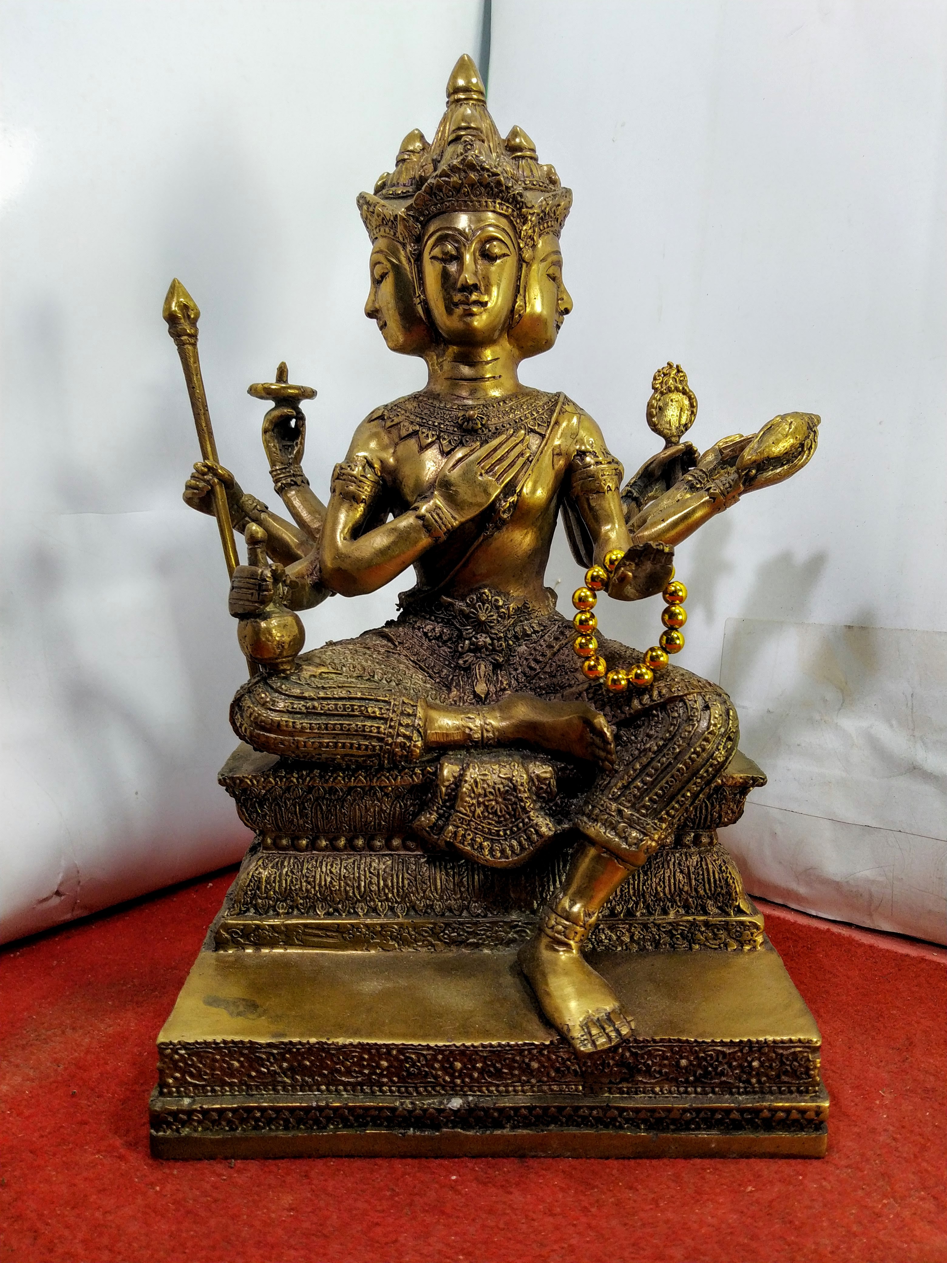 พระพรหม (ท้าวมหาพรหม) พระพรหมสี่หน้า เนื้อนวะโลหะ