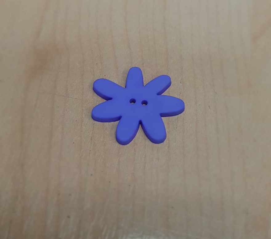 Flower button - Purple col. (size 36L,1pc/pack)