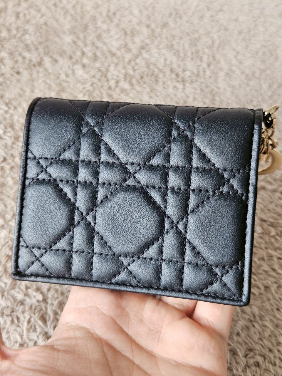 Dior Lady Dior Medium Wallet Lambskin Black
