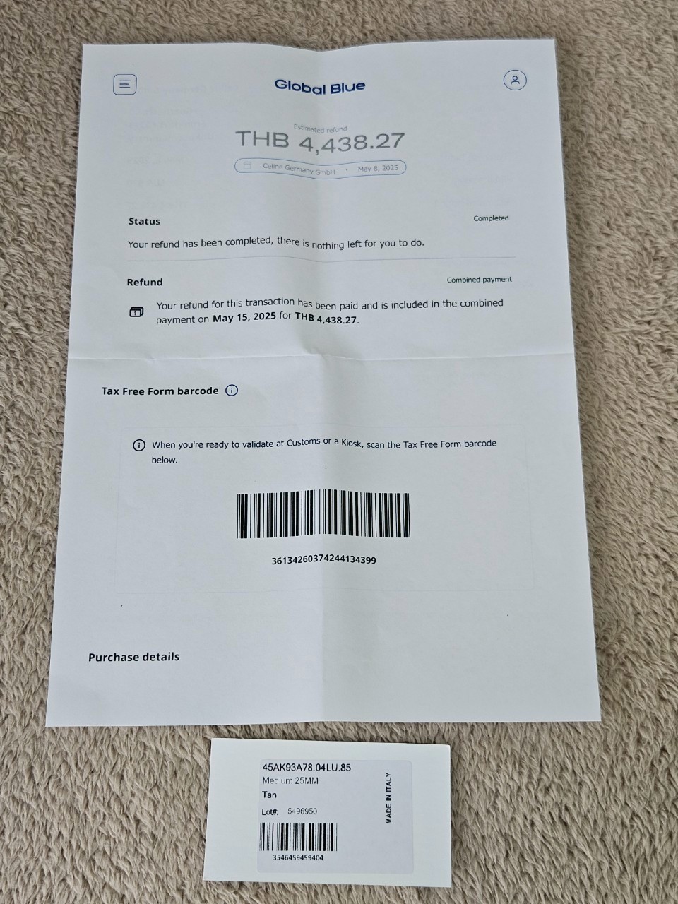 Celine Medium 25MM Triomphe Belt สีน้ำตาล