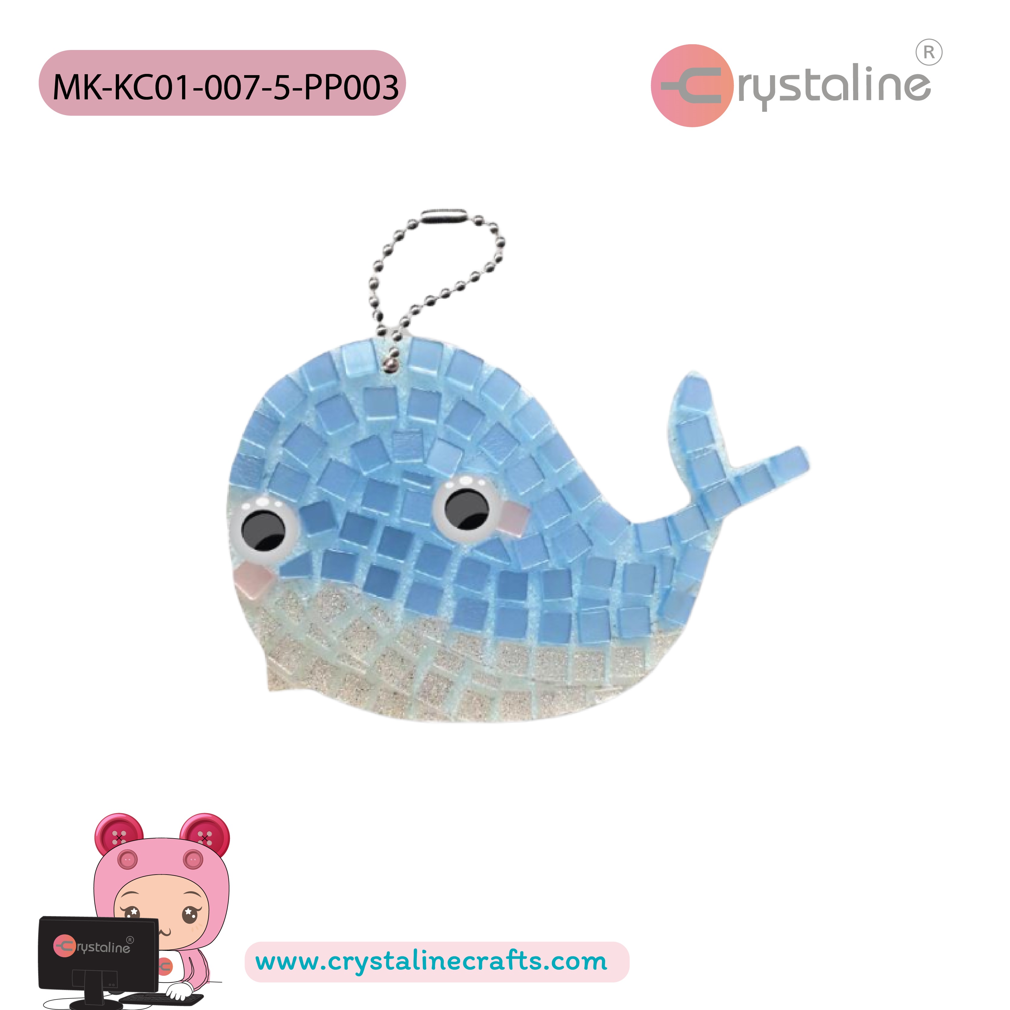 Keychain kit - Whale (size 6.2x7.5 cm,1pc/pack)