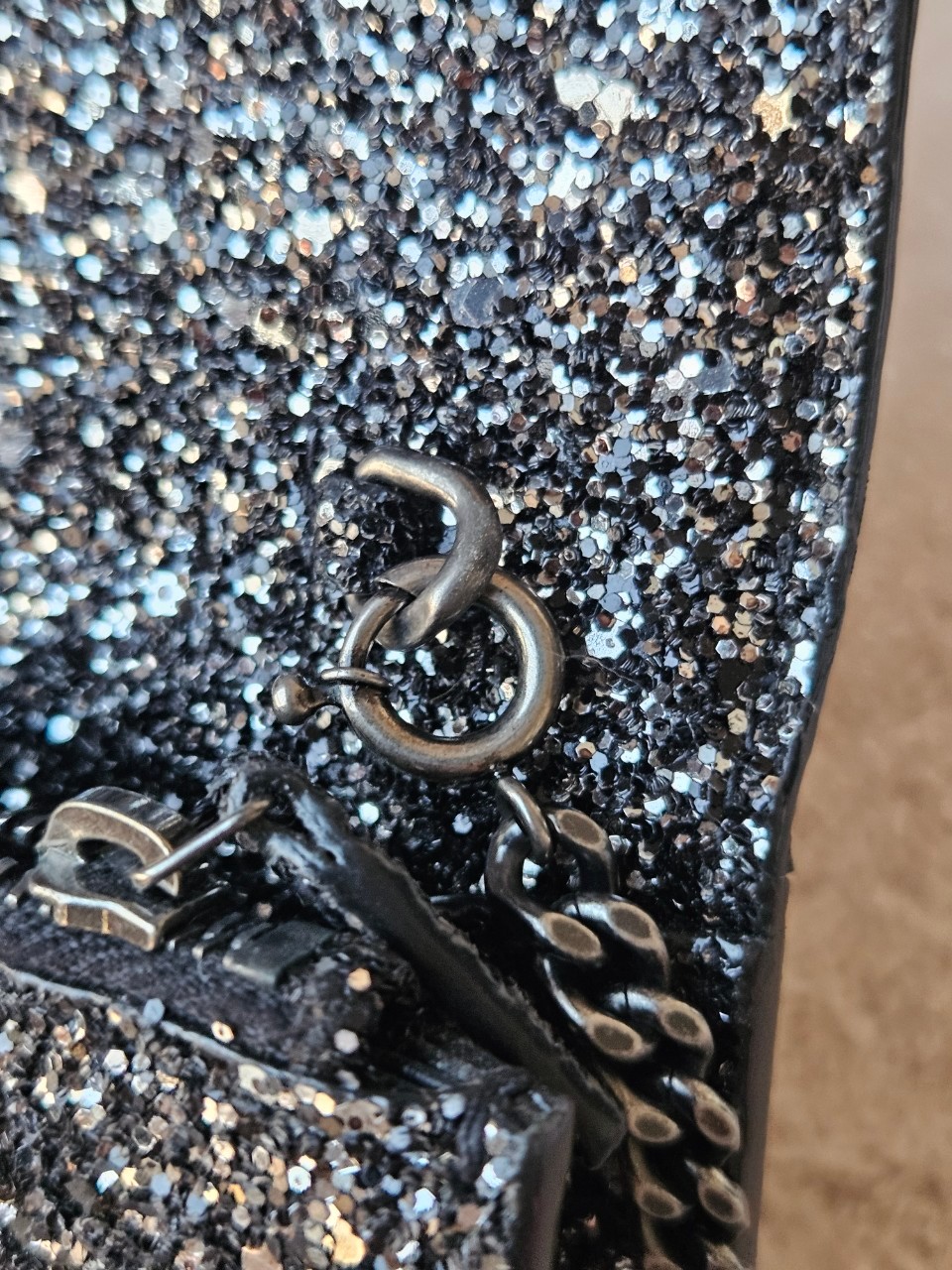 YSL 452159 Kate Bag in Black Sequins 7.5