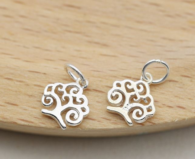 จี้เงินแท้ 92.5% Lucky Tree 8*8.4 mm (1ชิ้น)